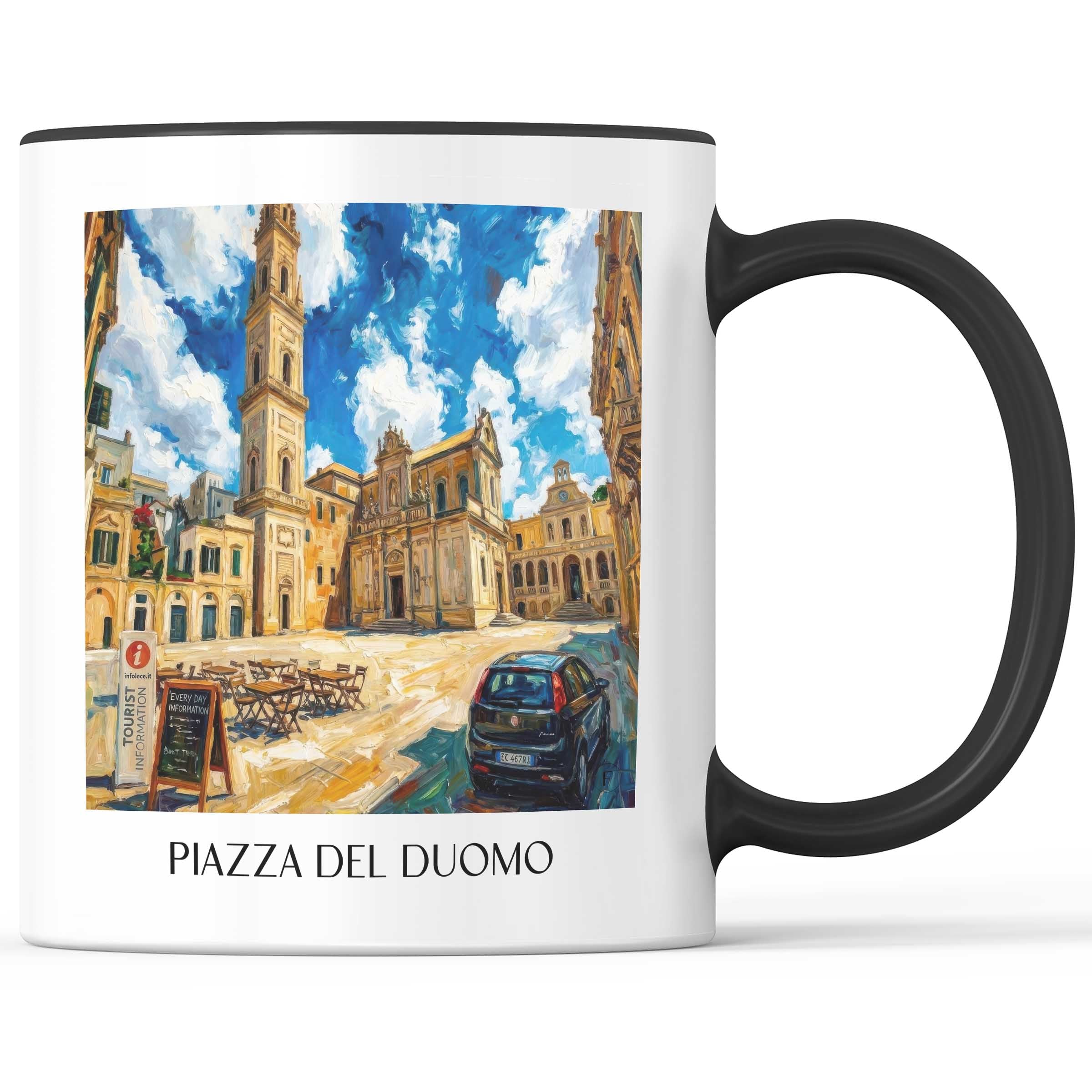 Piazza del Duomo Kaffeebecher - Lecce - Italien Becher - Kaffeetasse im Ölgemälde Stil