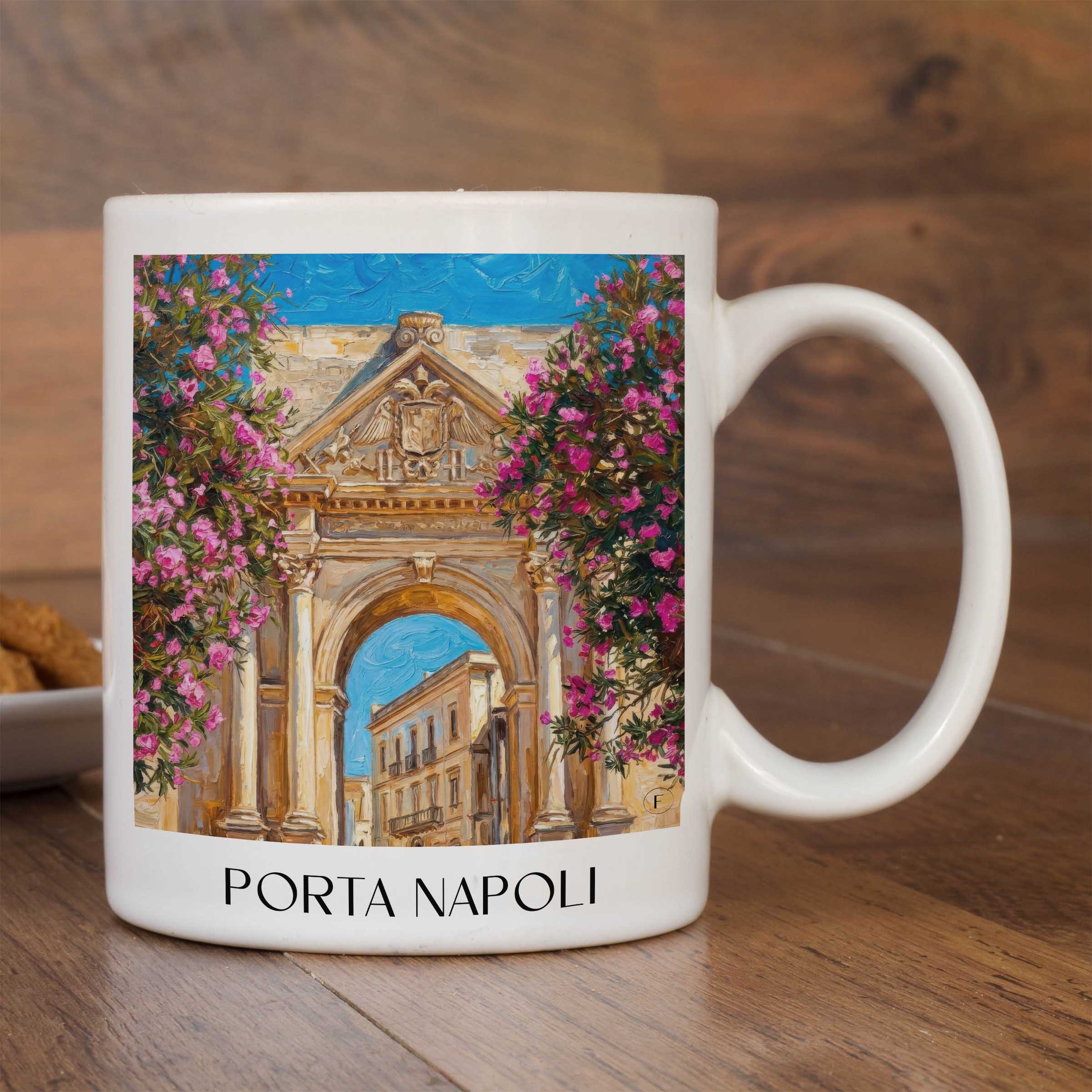 porta-napoli-lecce-italien-kaffeebecher-oil-painting-oelgemaelde