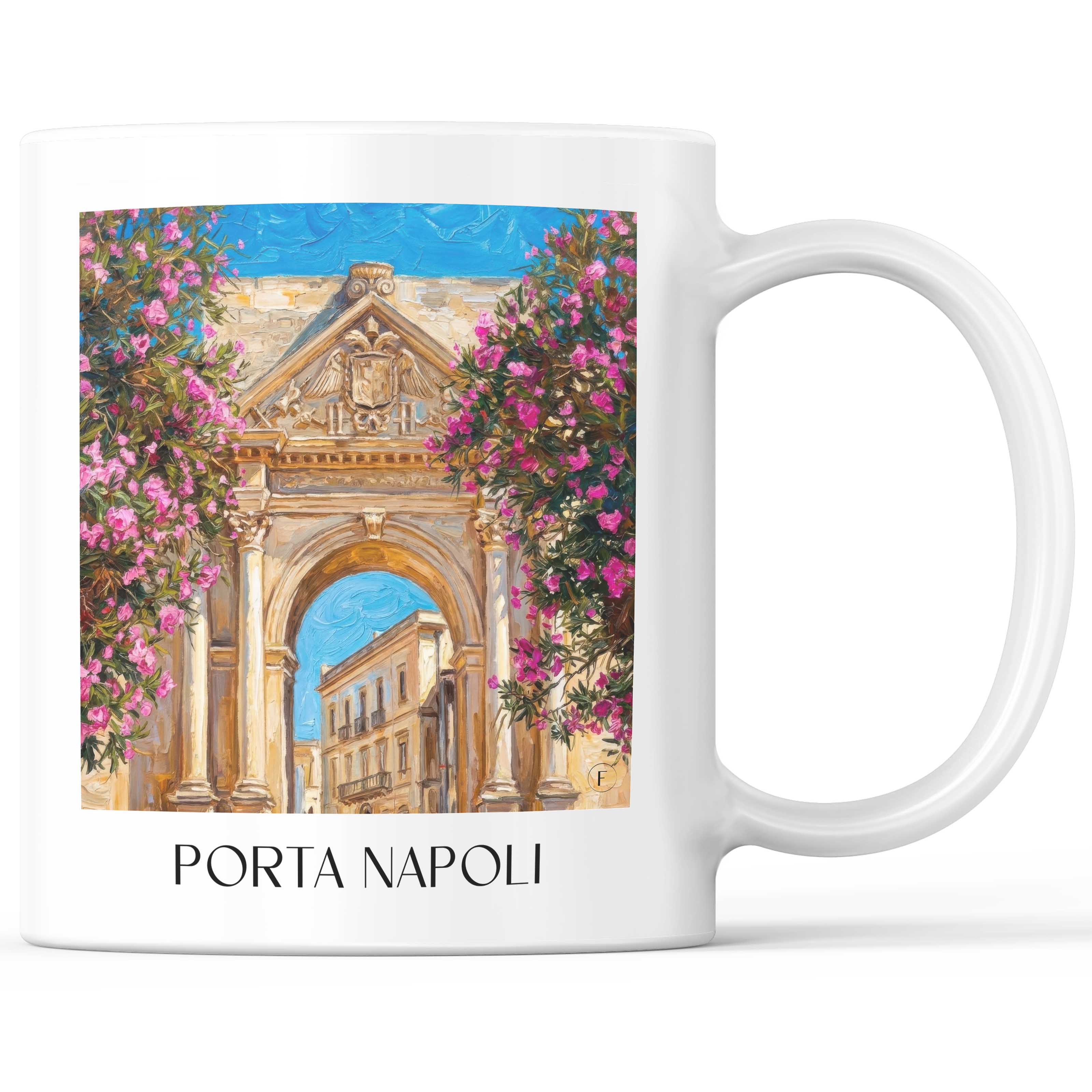porta-napoli-lecce-italien-kaffeebecher-oil-painting-oelgemaelde