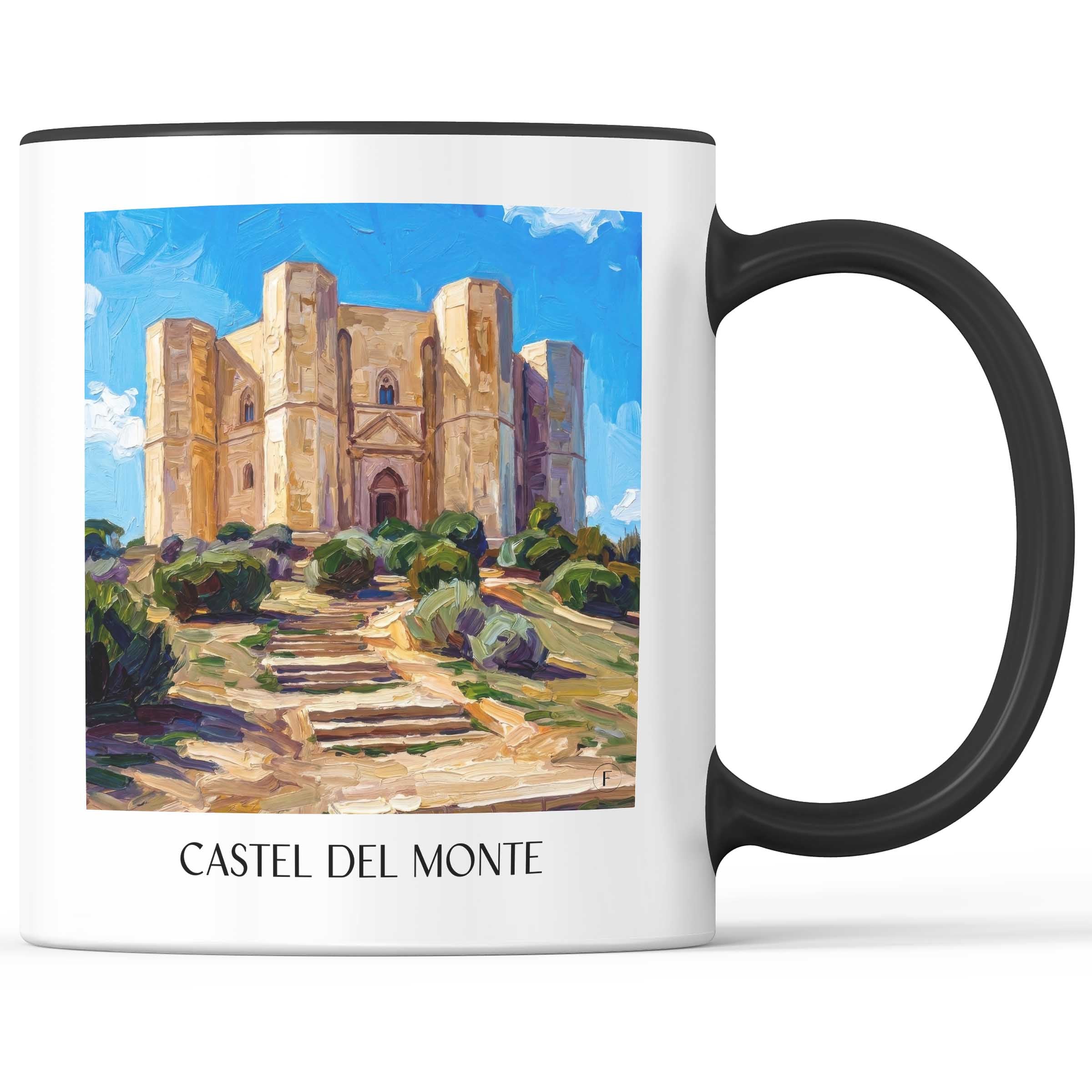Castel del Monte Kaffeebecher - Apulien - Italien Becher - Kaffeetasse im Ölgemälde Stil