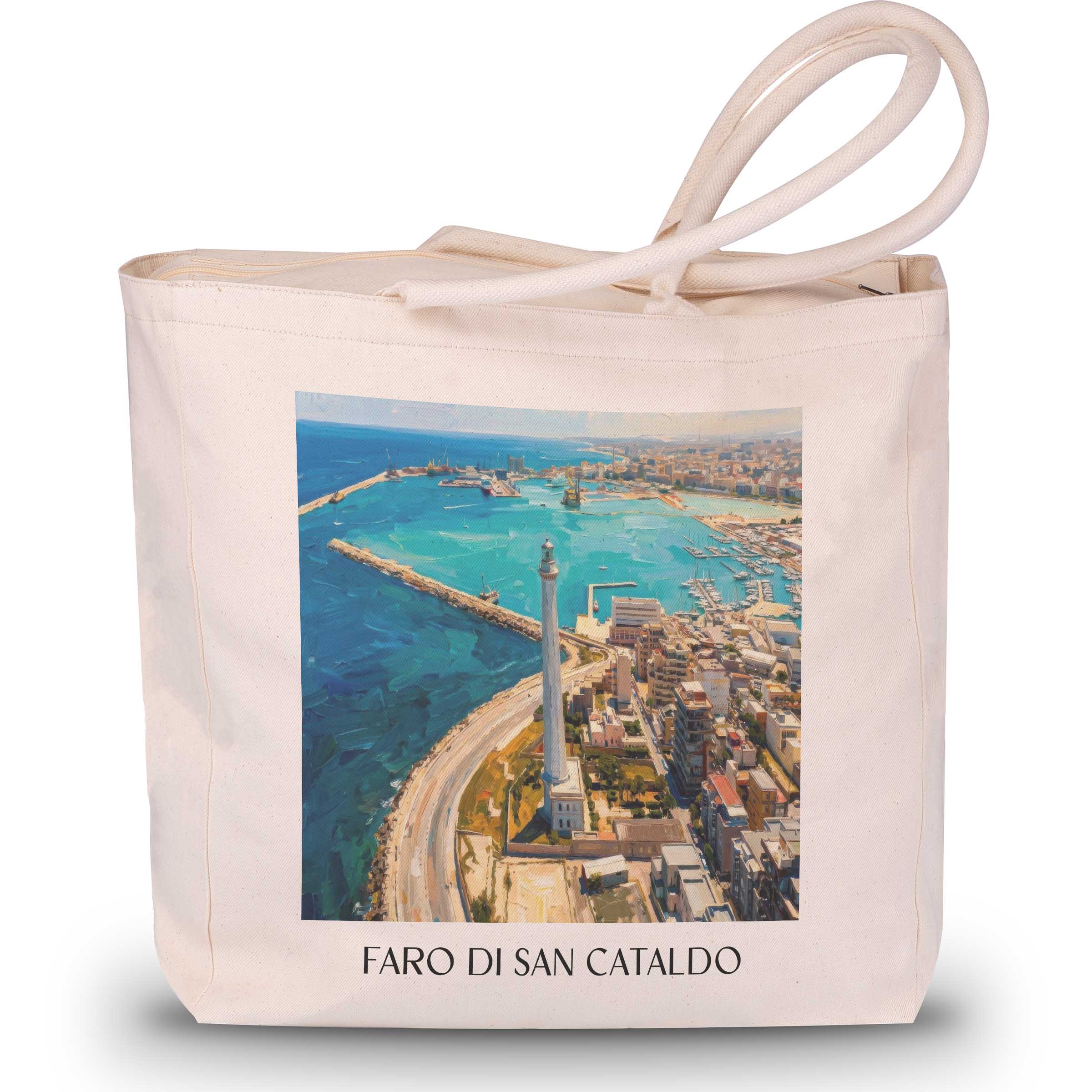 faro-di-san-cataldo-bari-italien-einkaufstasche-oil-painting-oelgemaelde