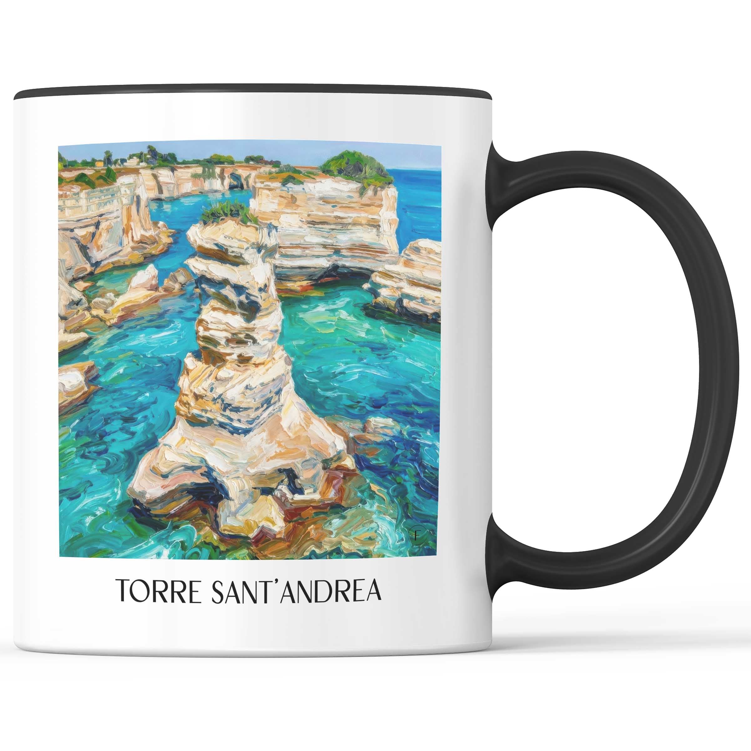 Torre Sant´Andrea Kaffeebecher - Salento - Italien Becher - Kaffeetasse im Ölgemälde Stil