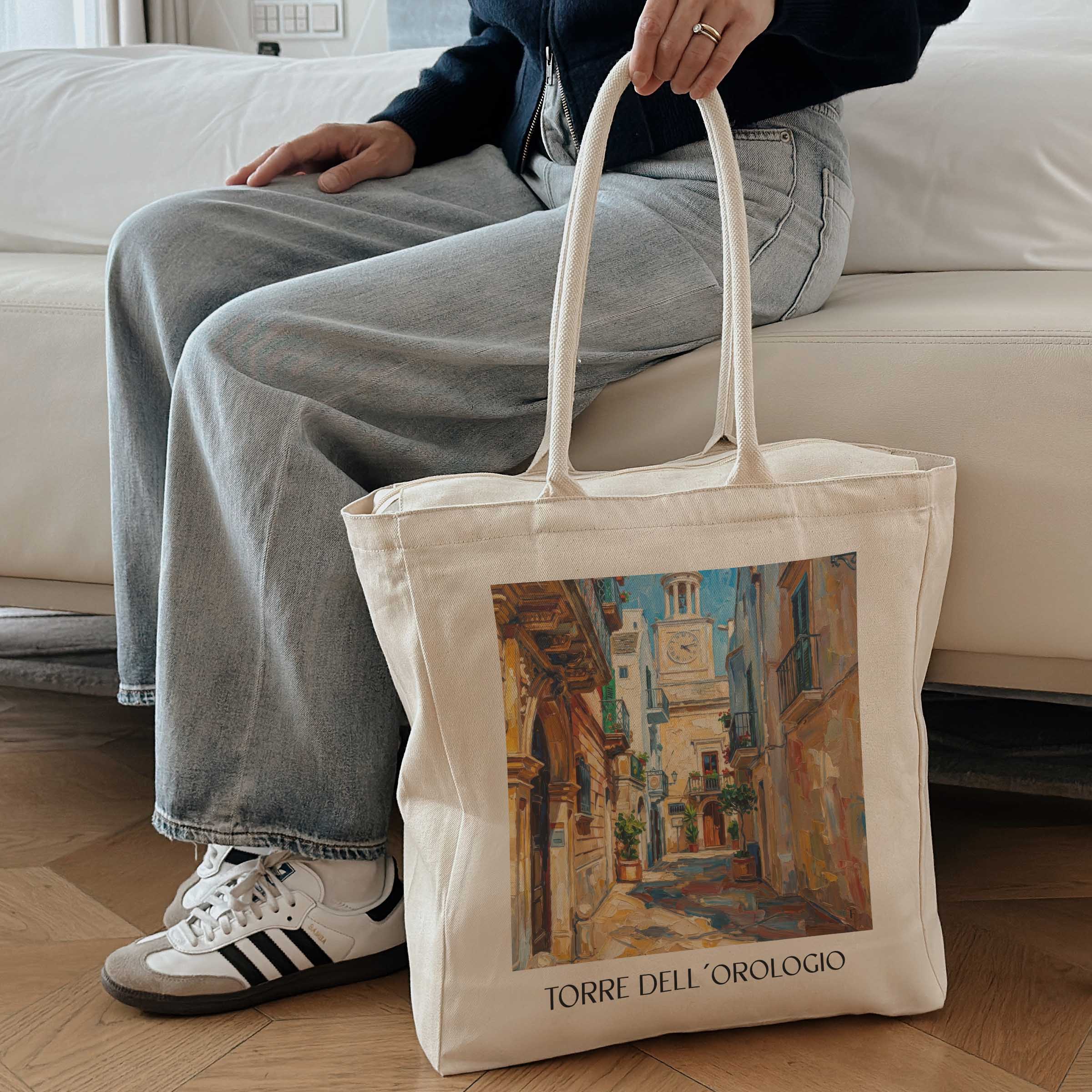 torre-dell´orologio-locorotondo-italien-einkaufstasche-oil-painting-oelgemaelde