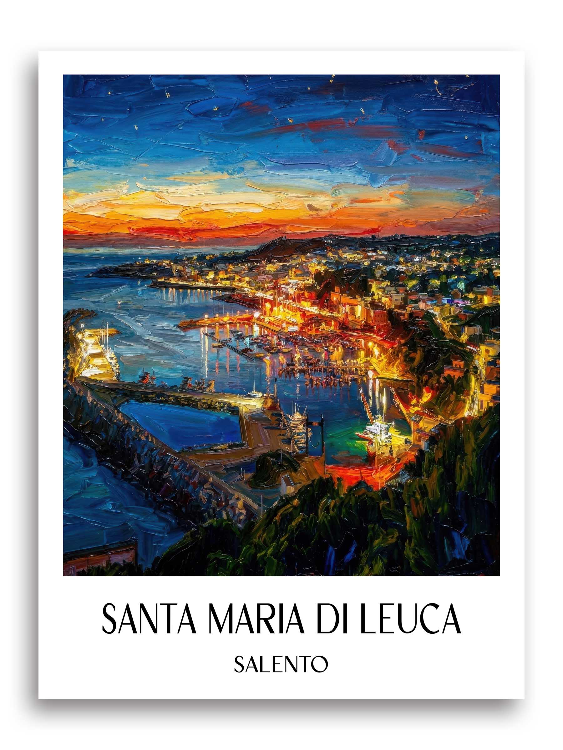 Santa Maria di Leuca Poster - Salento - Italien Kunstdruck - Ölgemälde von A4 bis A1
