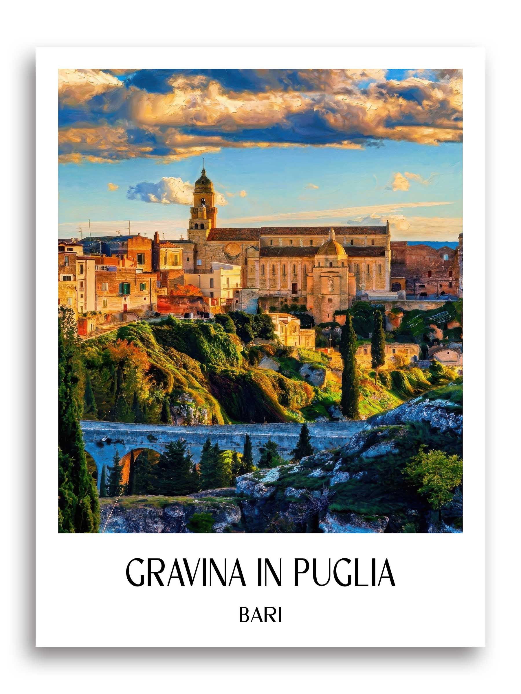 Gravina in Puglia Poster - Bari - Italien Kunstdruck - Ölgemälde von A4 bis A1