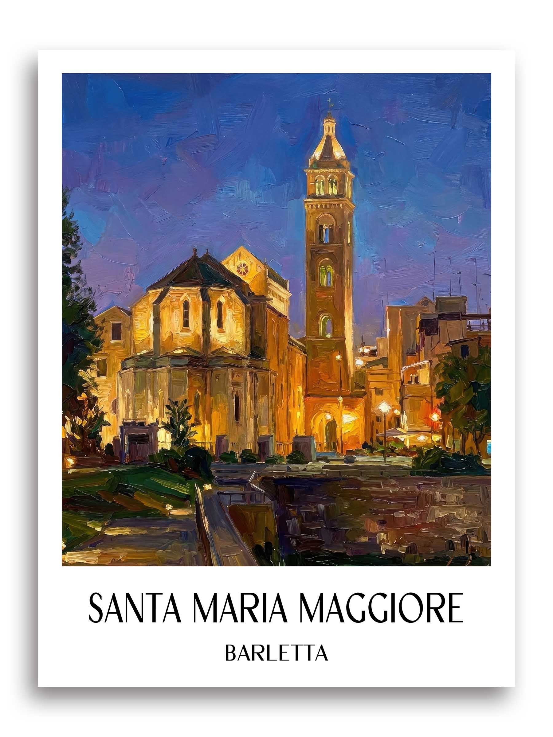 Santa Maria Maggiore Poster - Barletta - Italien Kunstdruck - Ölgemälde von A4 bis A1