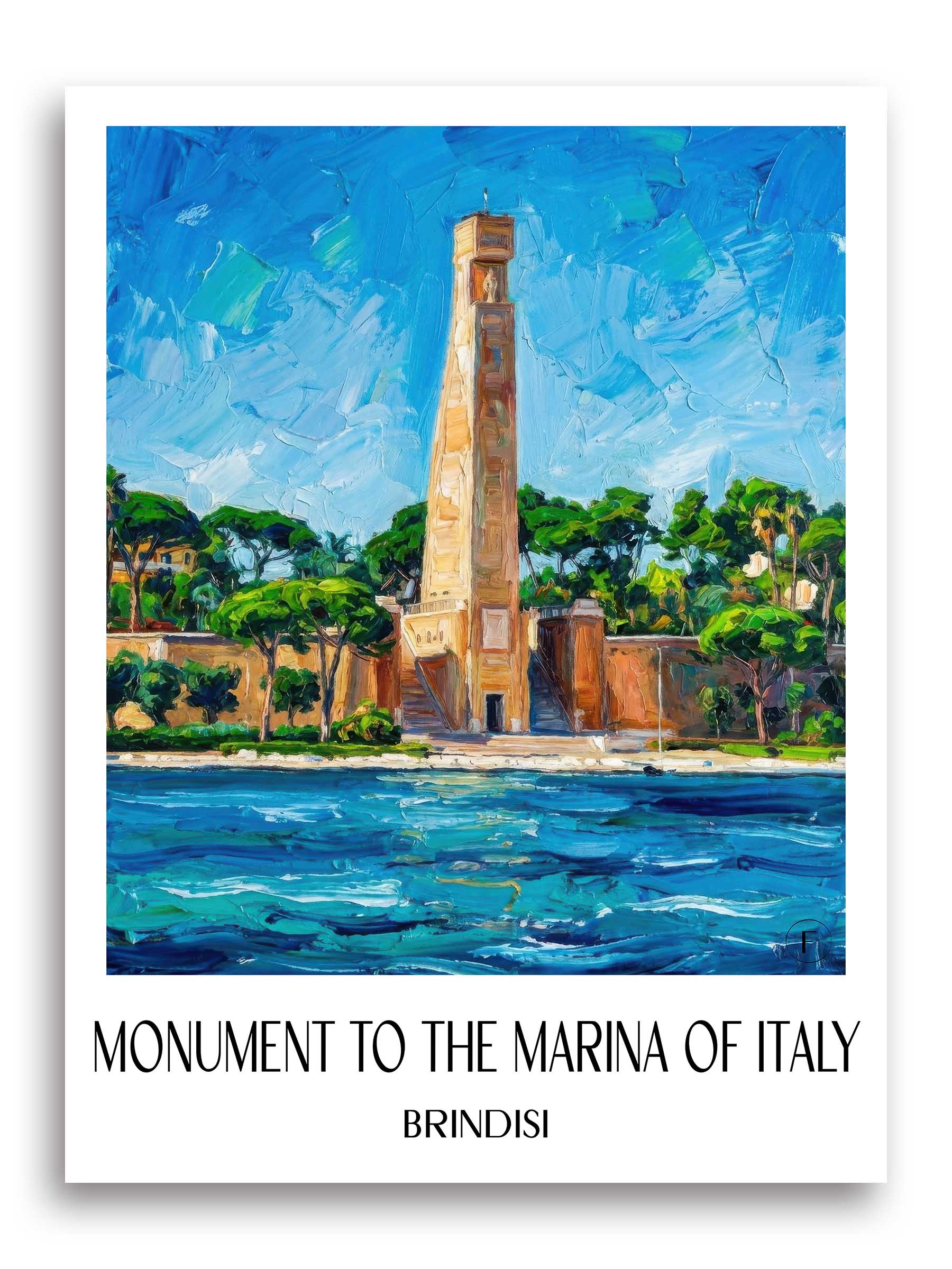 Monumento al Marinaio d´Italia Poster - Brindisi - Italien Kunstdruck - Ölgemälde von A4 bis A1