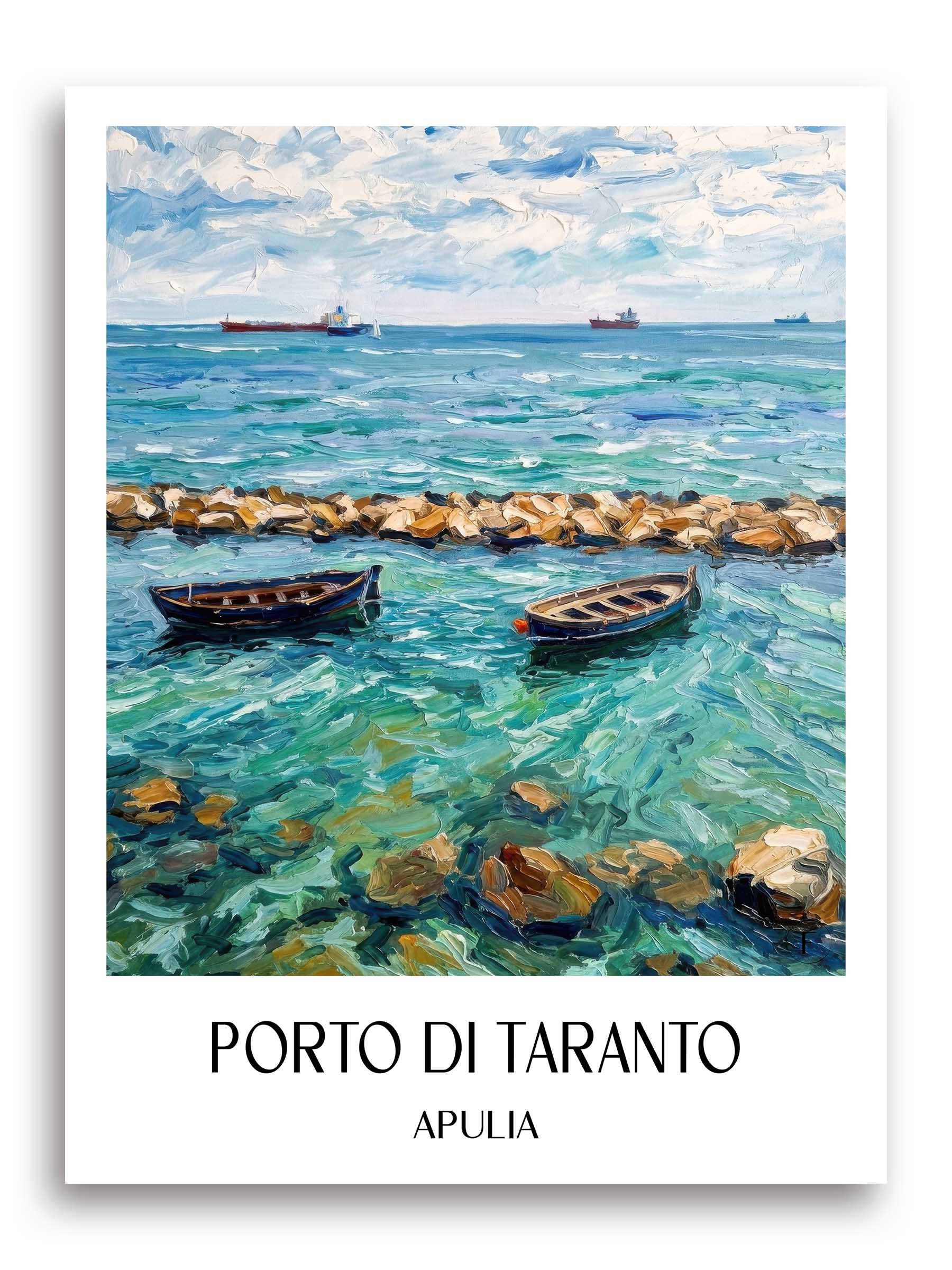 Porto di Taranto Poster - Apulien - Italien Kunstdruck - Ölgemälde von A4 bis A1