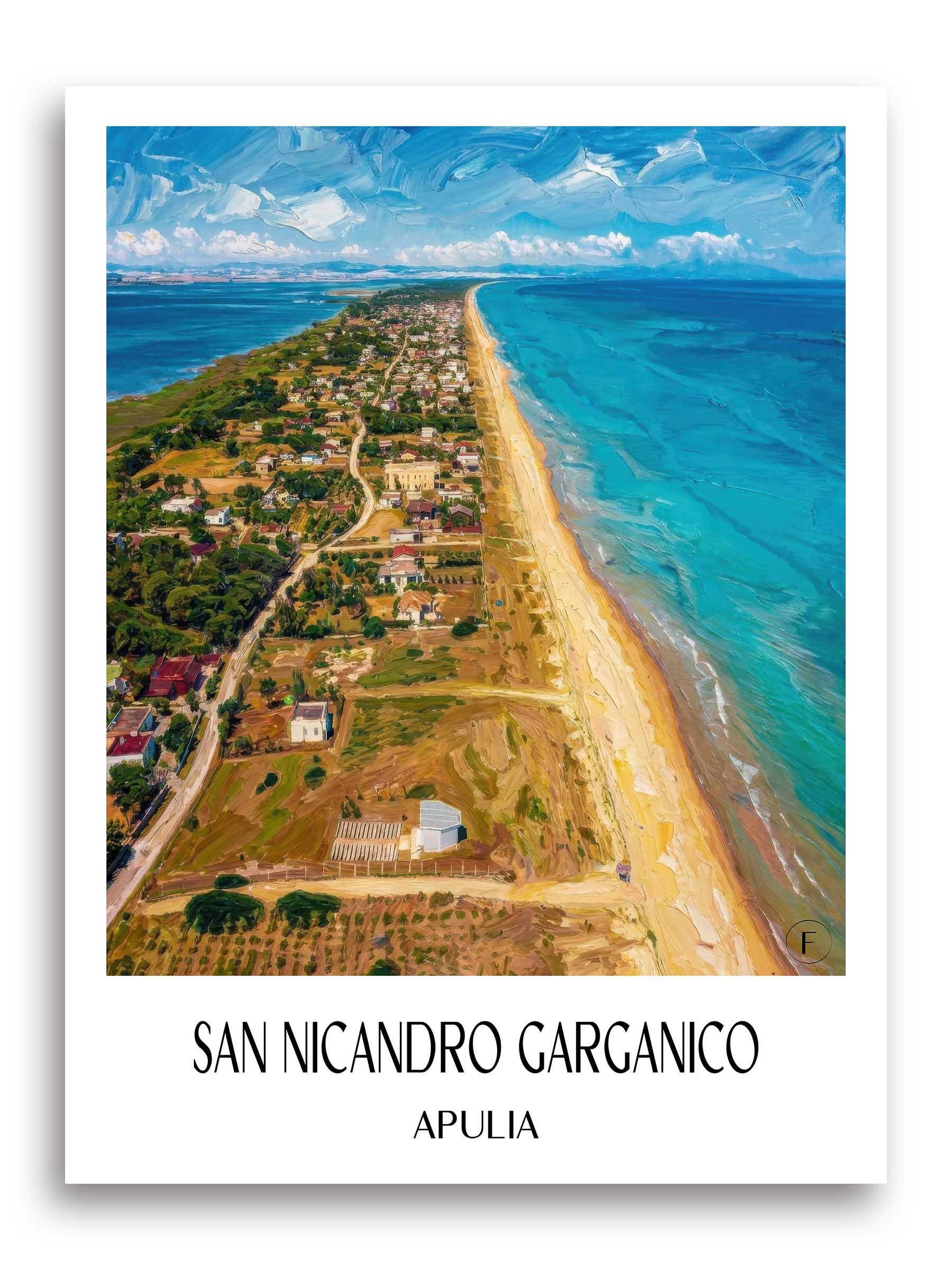 San Nicandro Garganico Poster - Apulien - Italien Kunstdruck - Ölgemälde von A4 bis A1