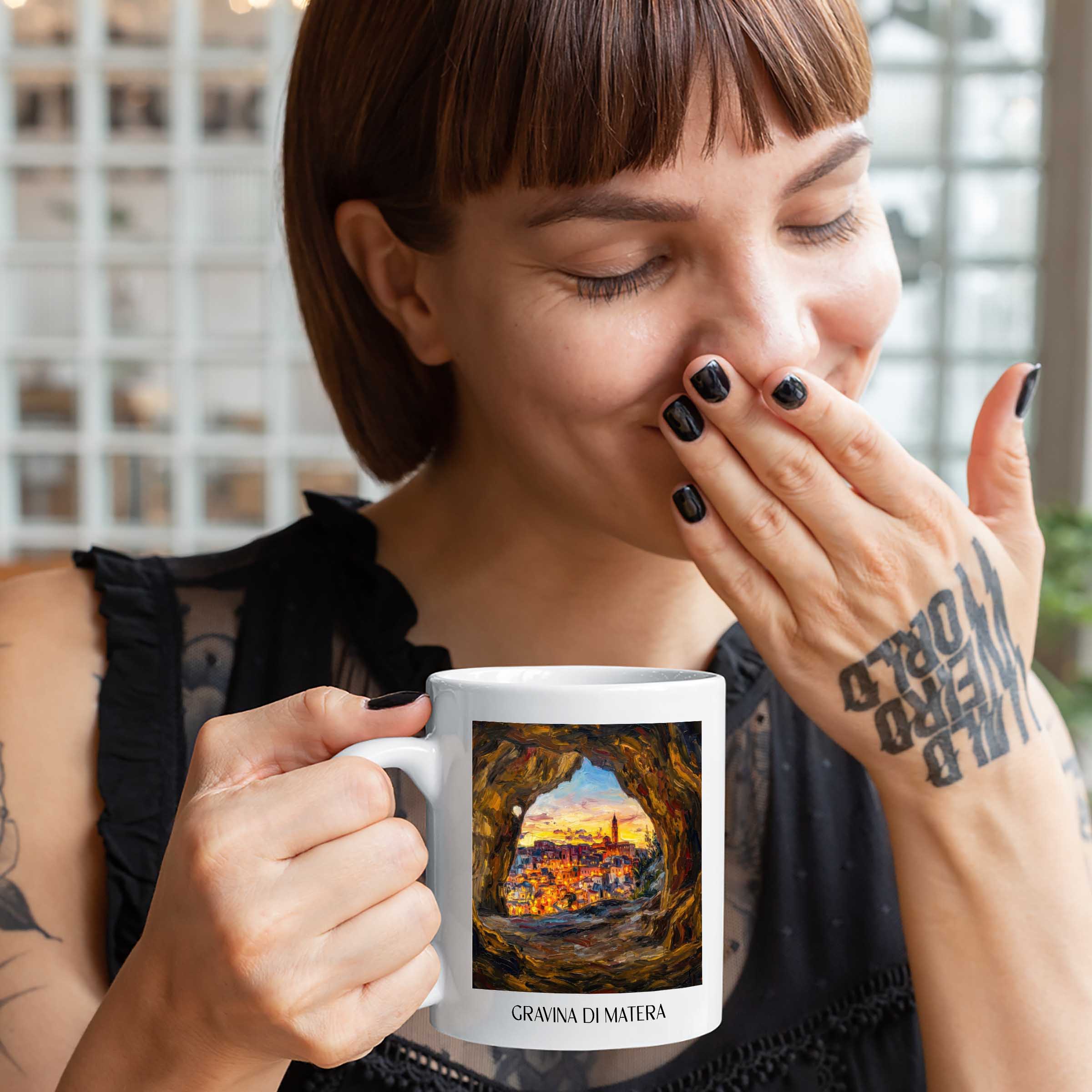 gravina-di-matera-basilikata-italien-kaffeebecher-oil-painting-oelgemaelde