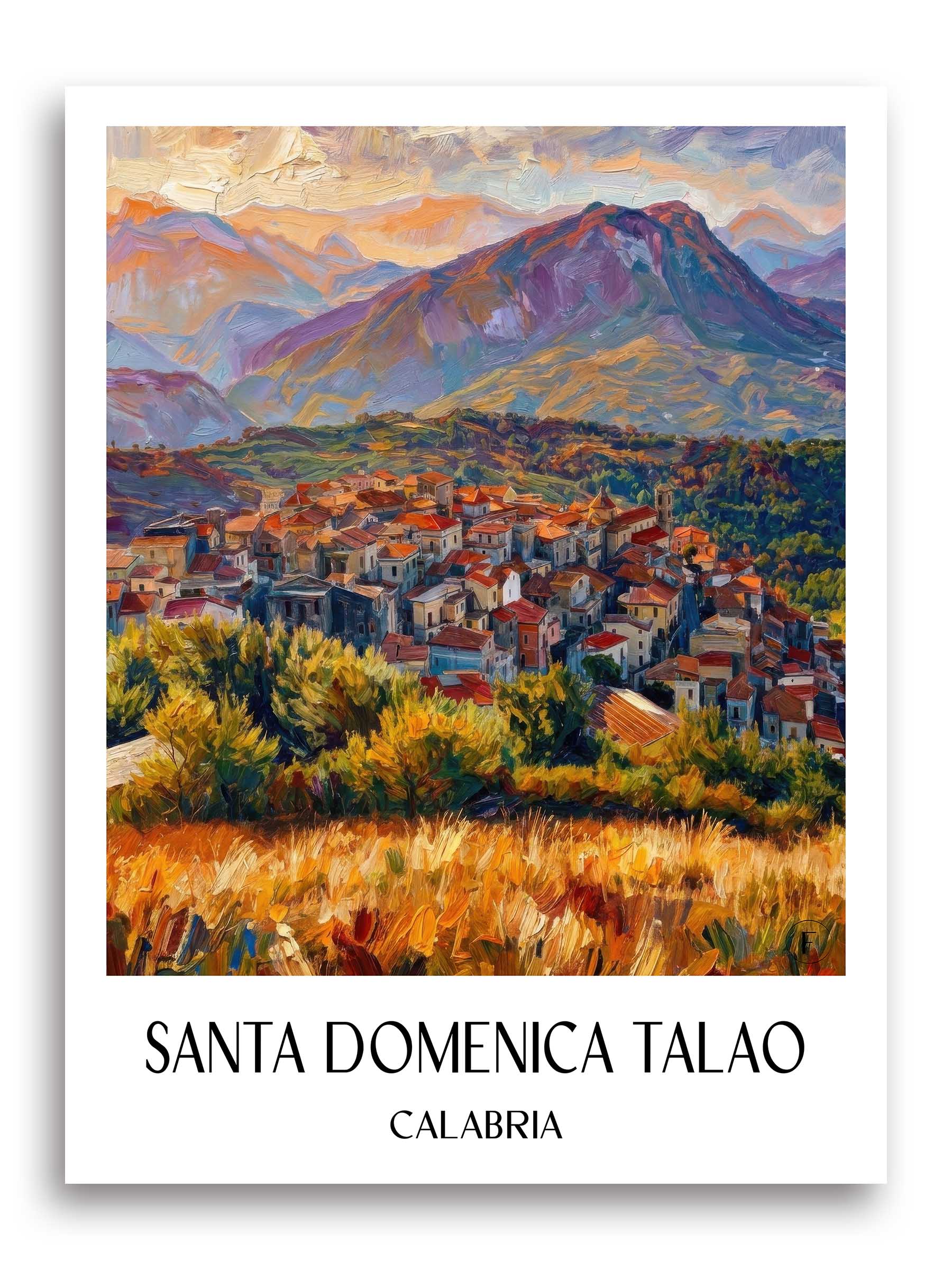 Santa Domenica Talao Poster - Kalabrien - Italien Kunstdruck - Ölgemälde von A4 bis A1