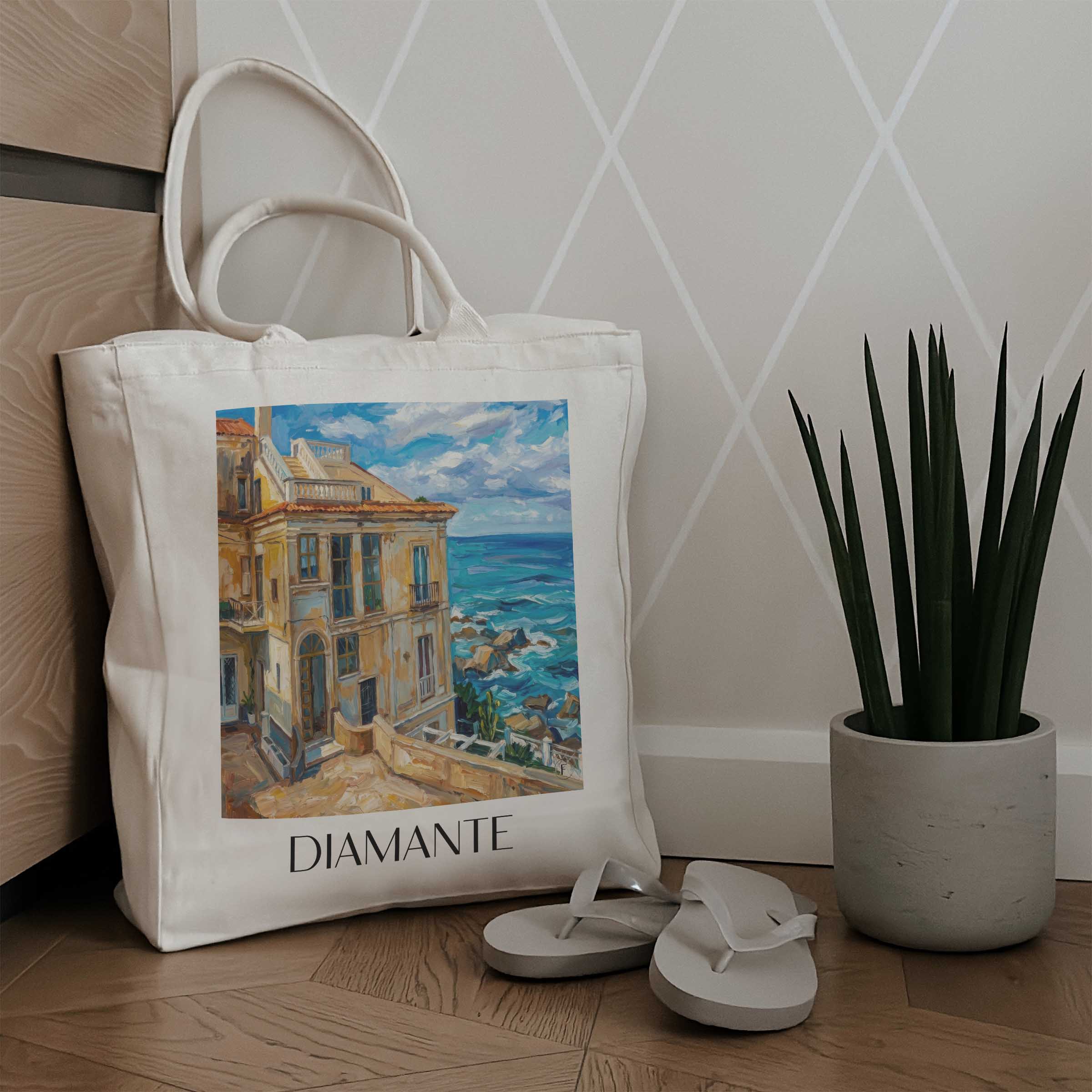 diamante-kalabrien-italien-einkaufstasche-oil-painting-oelgemaelde