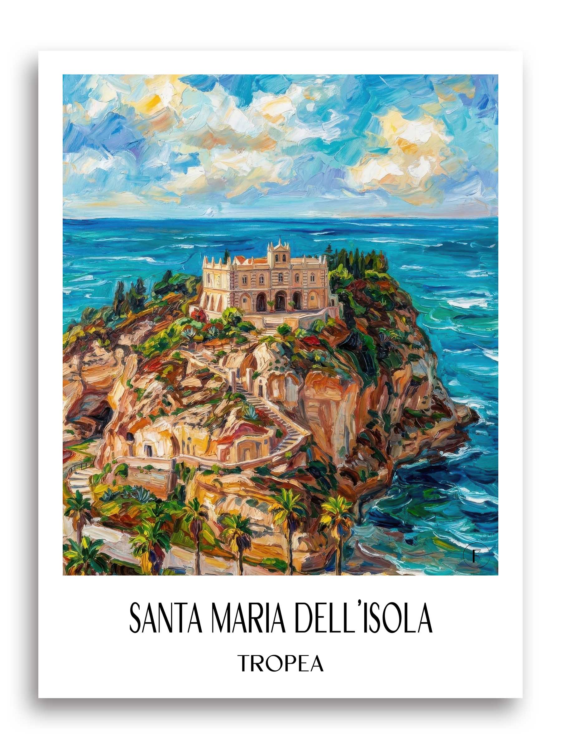 Santa Maria dell´Isola Poster - Tropea - Italien Kunstdruck - Ölgemälde von A4 bis A1