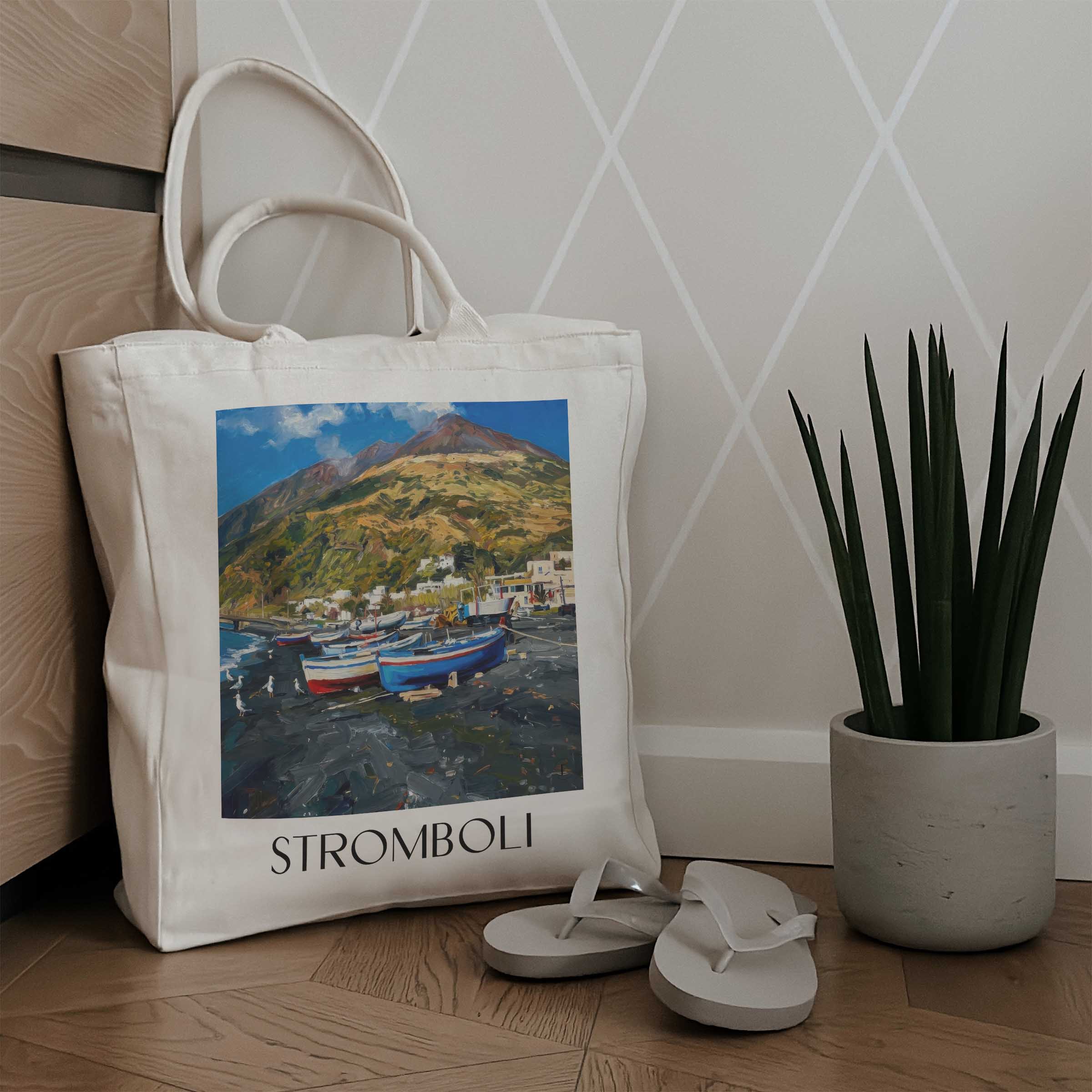 stromboli-italien-italien-einkaufstasche-oil-painting-oelgemaelde