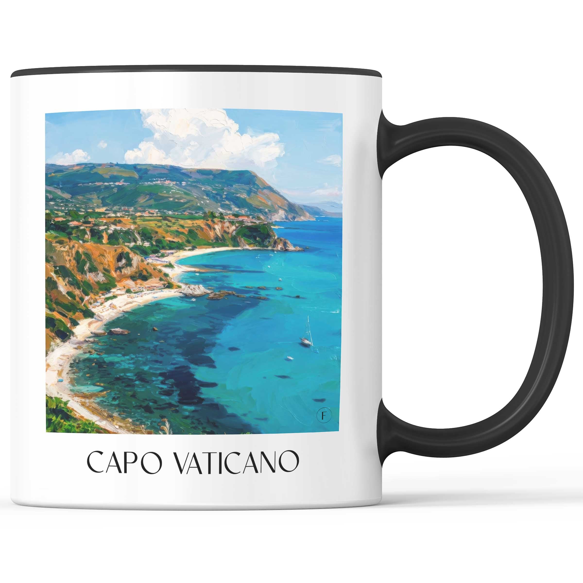 Capo Vaticano Kaffeebecher - Kalabrien - Italien Becher - Kaffeetasse im Ölgemälde Stil