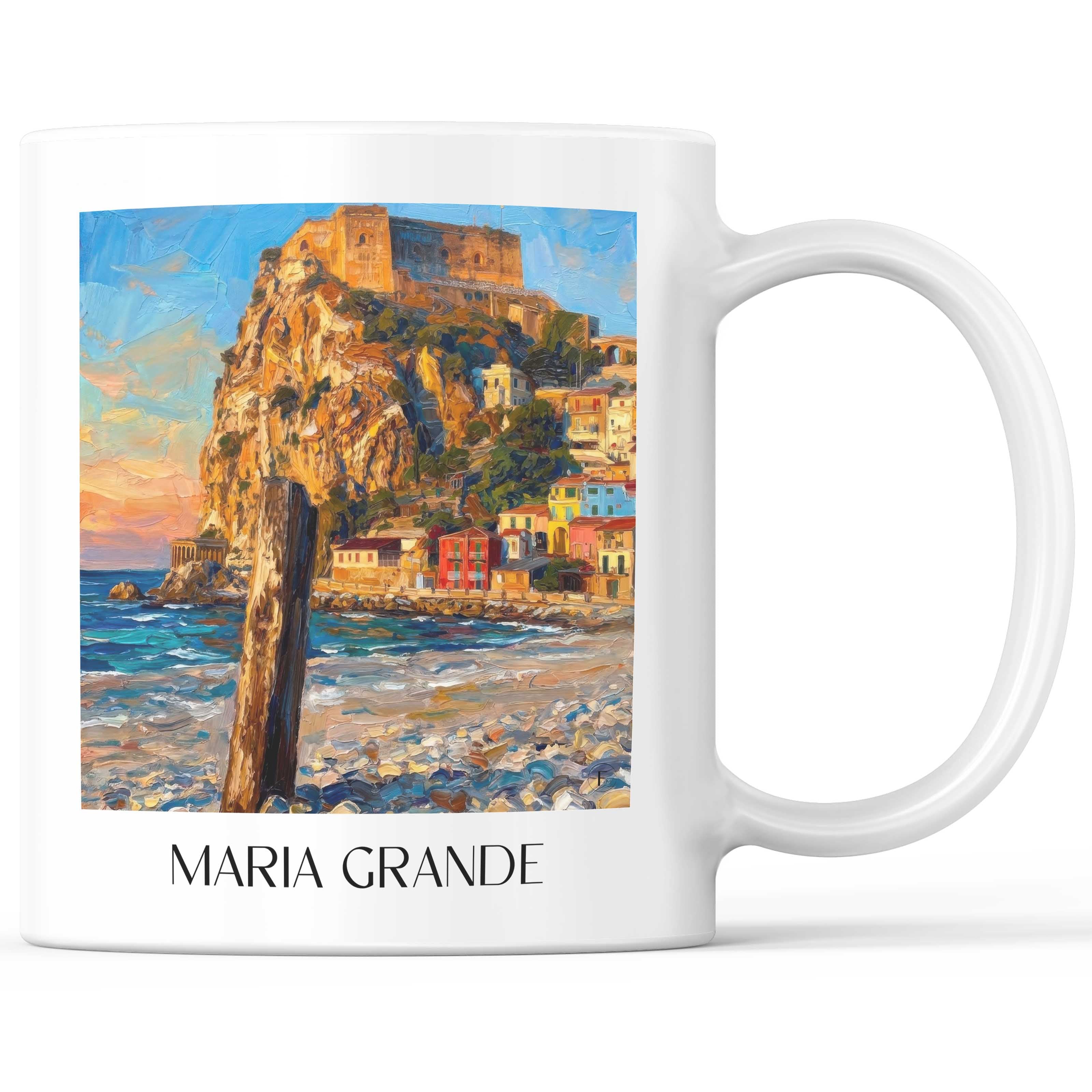Maria Grande Kaffeebecher - Scilla - Italien Becher - Kaffeetasse im Ölgemälde Stil