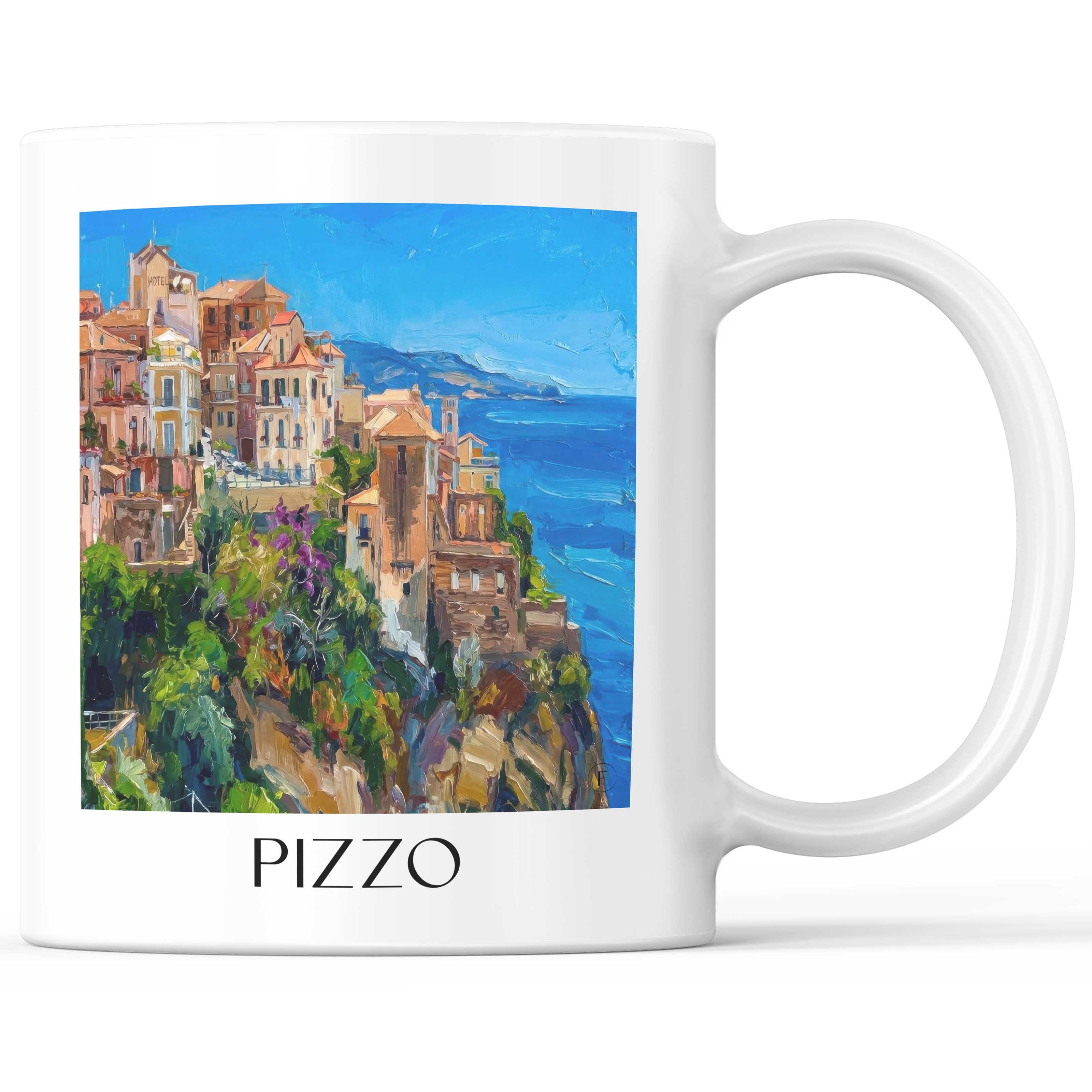 Pizzo Kaffeebecher - Kalabrien - Italien Becher - Kaffeetasse im Ölgemälde Stil