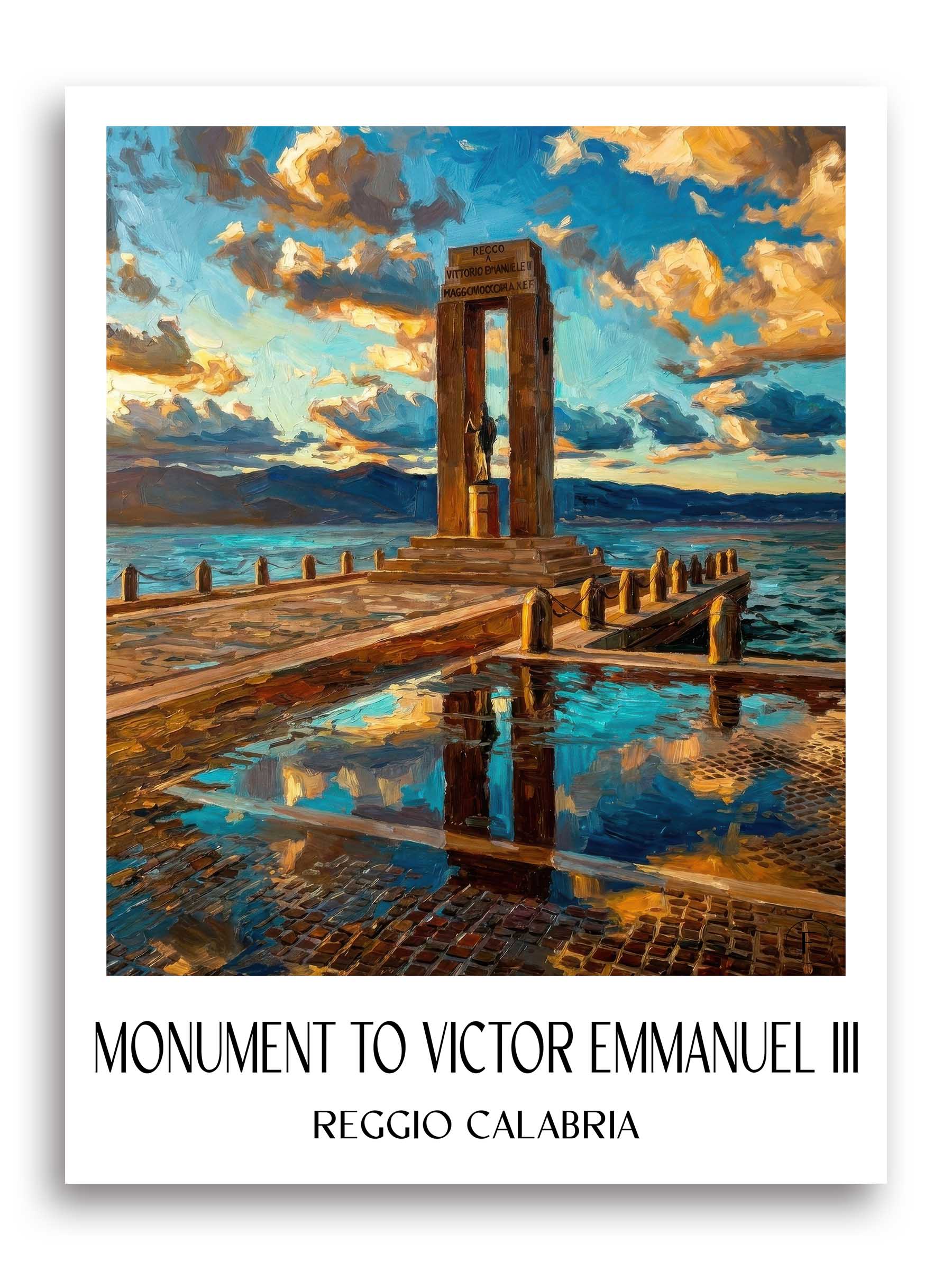 Monumento a Vittorio Emmanuele III Poster - Reggio Calabria - Italien Kunstdruck - Ölgemälde von A4 bis A1