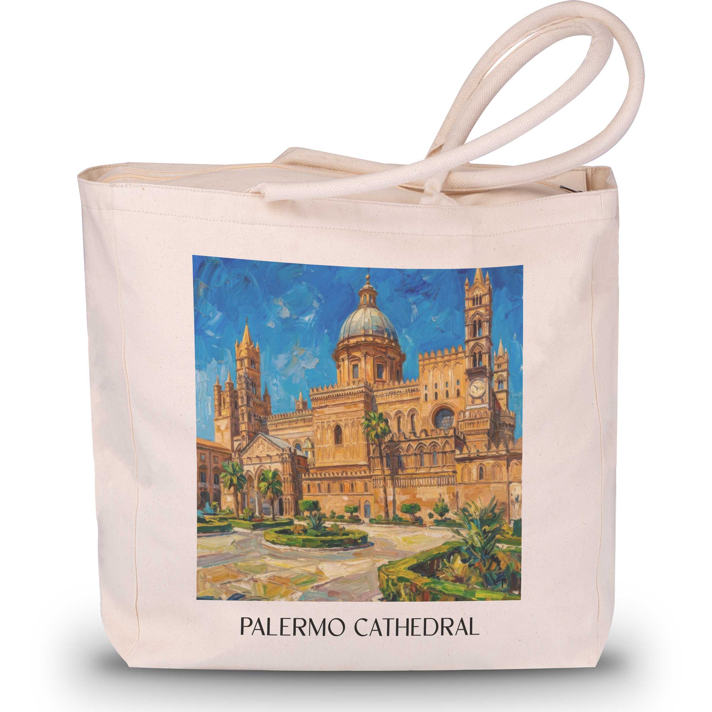 Kathedrale von Palermo Shopping Tasche - Sizilien - Italien Tote Bag - Einkaufstasche im Ölgemälde Stil