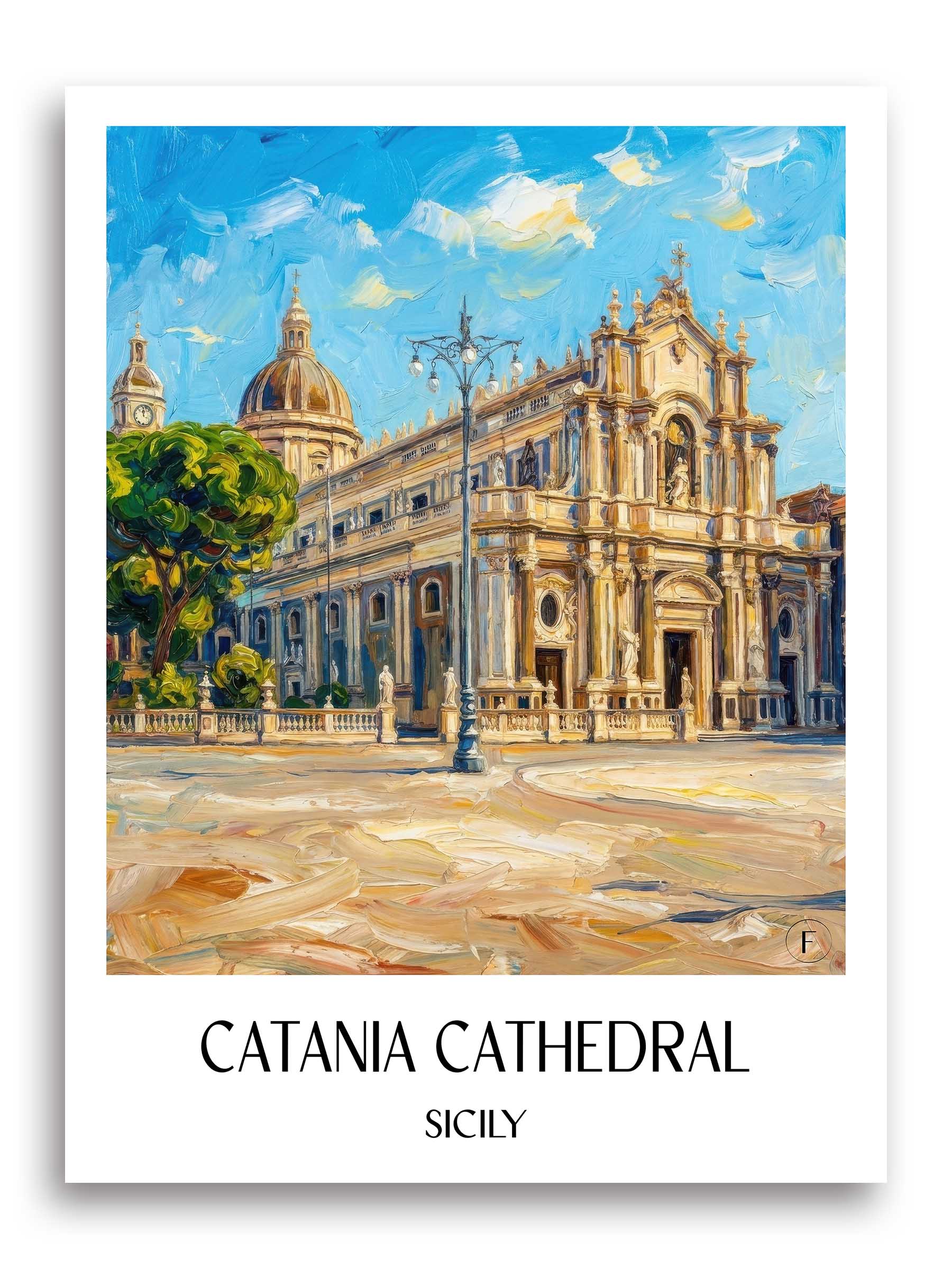 Kathedrale von Catania Poster - Sizilien - Italien Kunstdruck - Ölgemälde von A4 bis A1