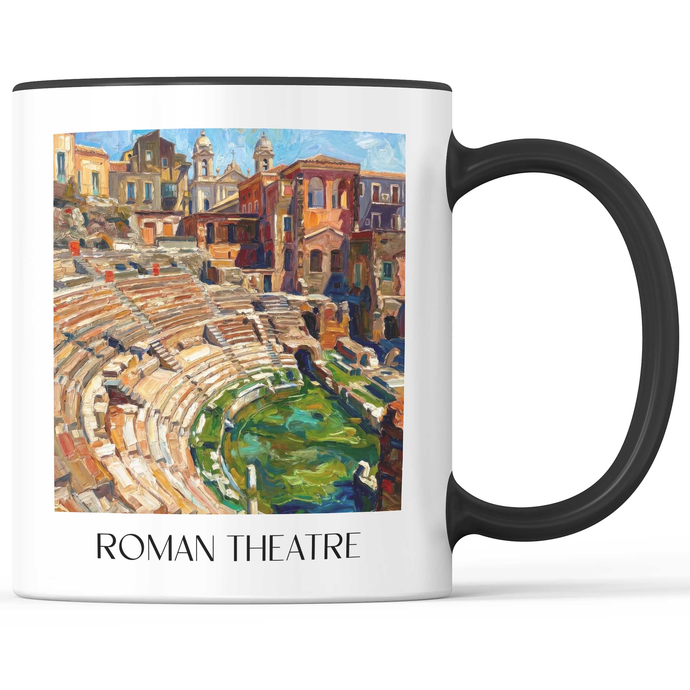 Teatro Romano Kaffeebecher - Catania - Italien Becher - Kaffeetasse im Ölgemälde Stil