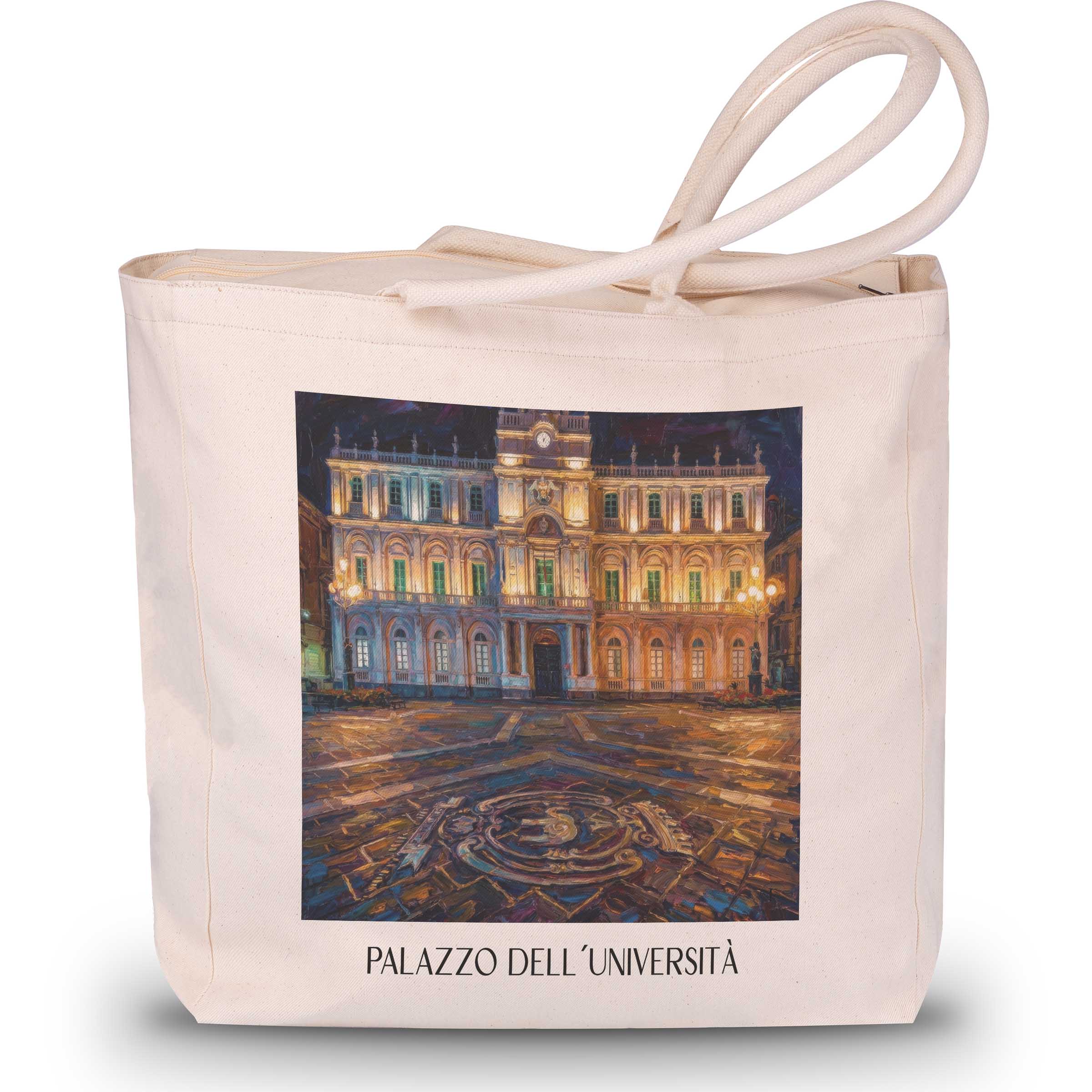 palazzo-dell´università-catania-italien-einkaufstasche-oil-painting-oelgemaelde