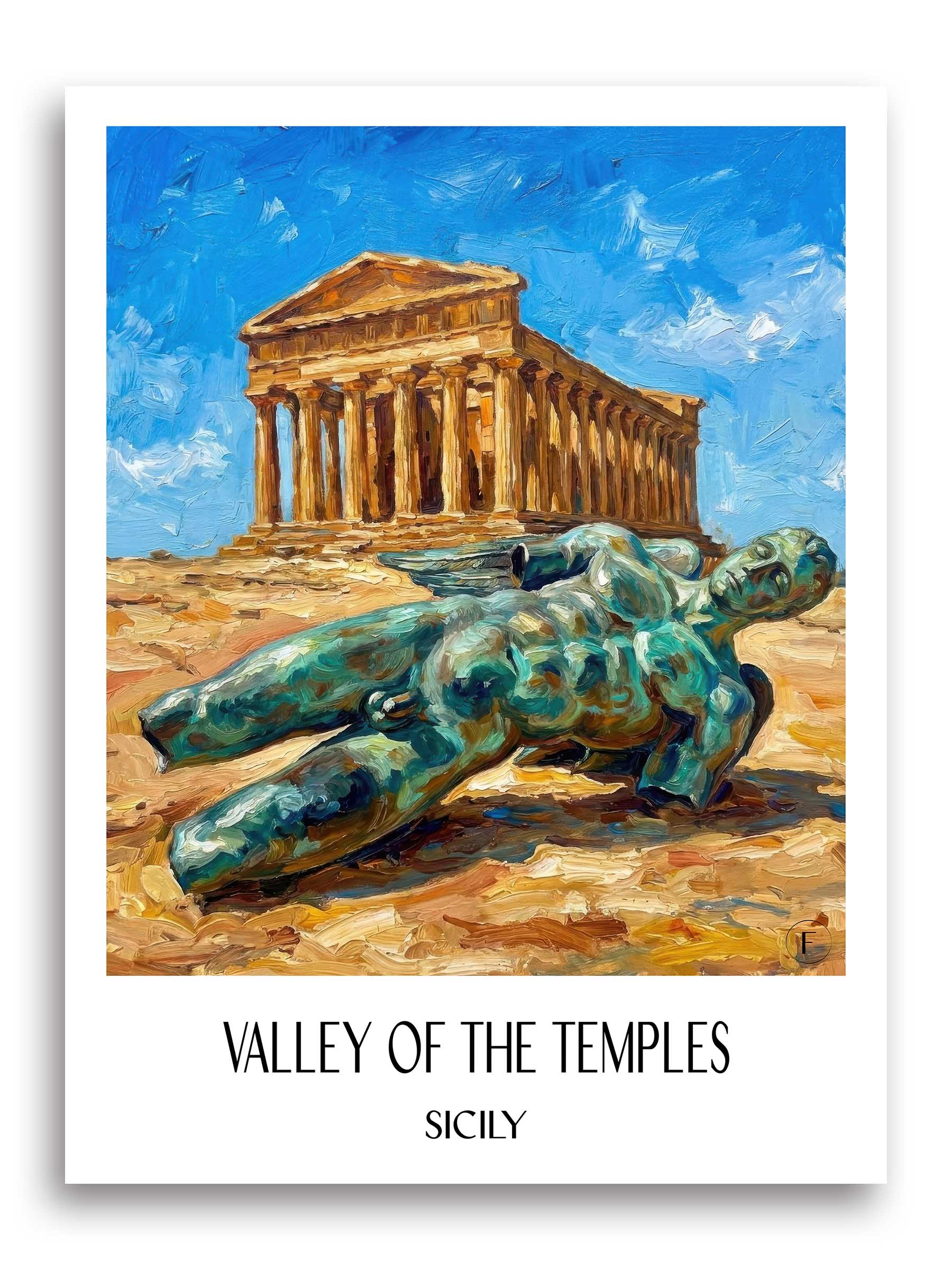 Tal der Tempel Poster - Sizilien - Italien Kunstdruck - Ölgemälde von A4 bis A1