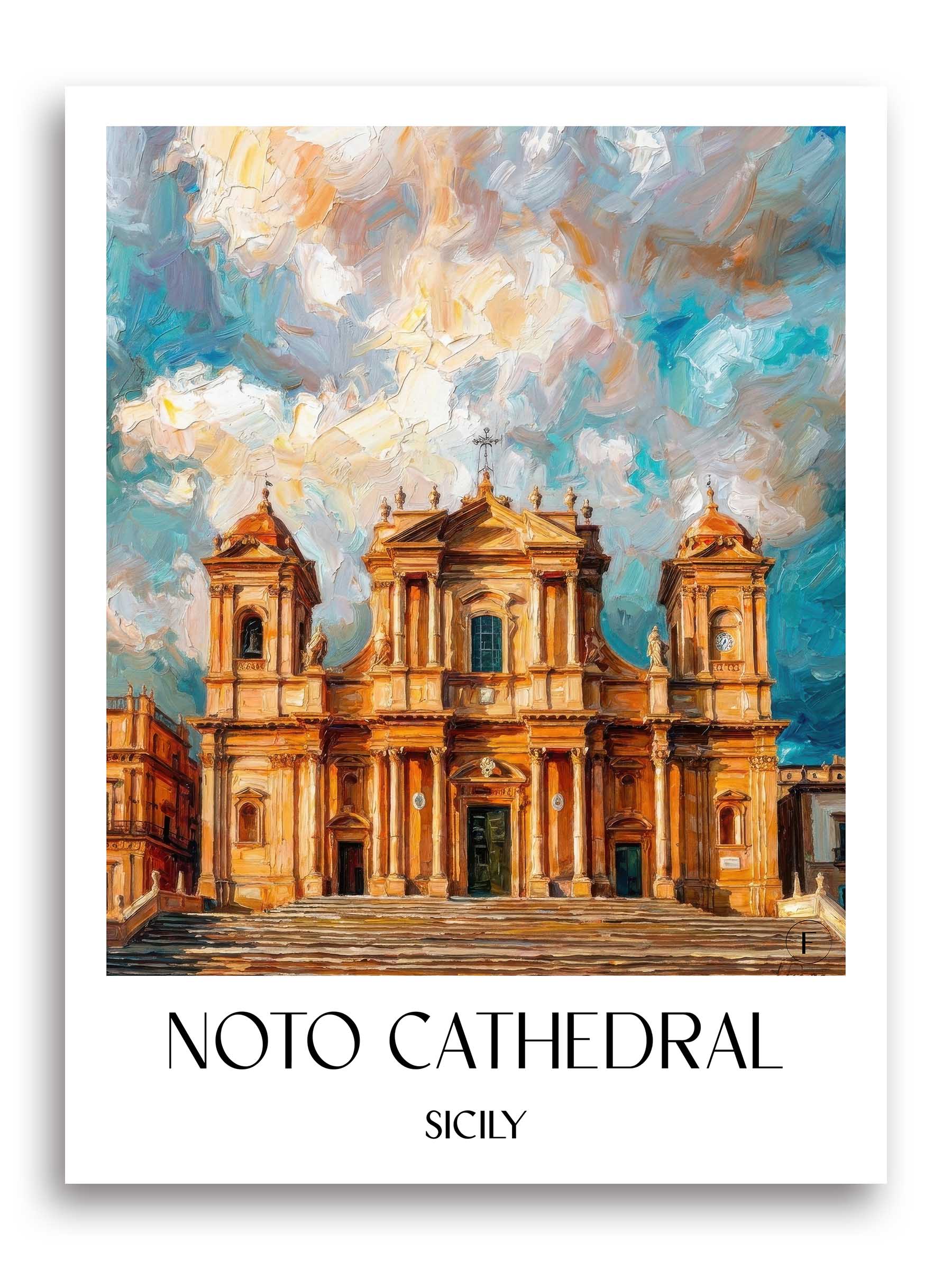 Kathedrale von Noto Poster - Sizilien - Italien Kunstdruck - Ölgemälde von A4 bis A1