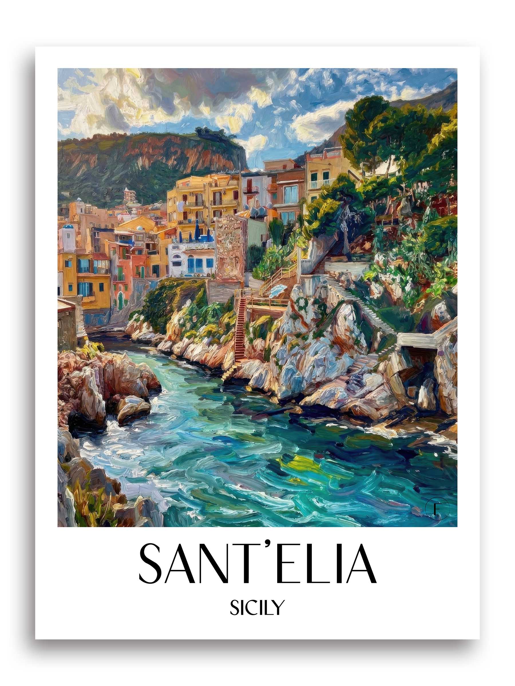 Sant´Elia Poster - Sizilien - Italien Kunstdruck - Ölgemälde von A4 bis A1