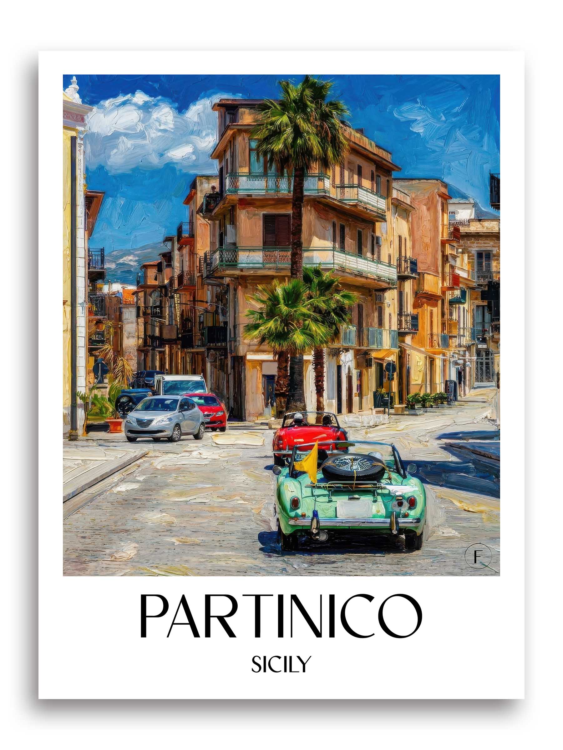 Partinico Poster - Sizilien - Italien Kunstdruck - Ölgemälde von A4 bis A1