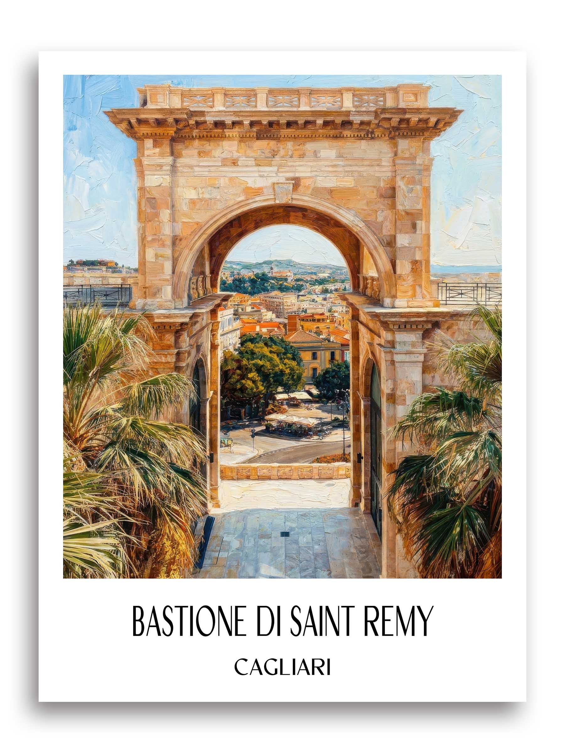 Bastione di Saint Remy Poster - Cagliari - Italien Kunstdruck - Ölgemälde von A4 bis A1