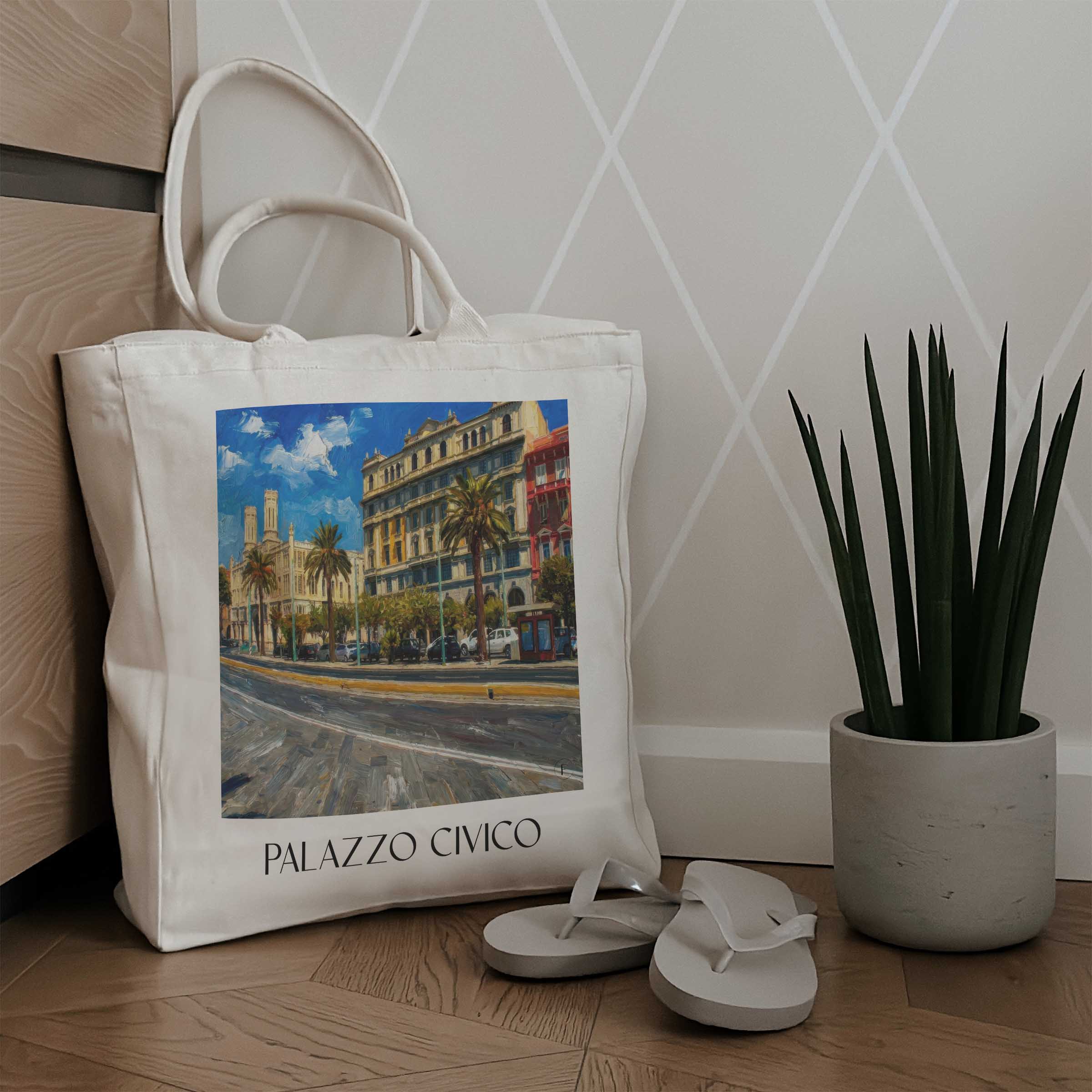 palazzo-civico-cagliari-italien-einkaufstasche-oil-painting-oelgemaelde