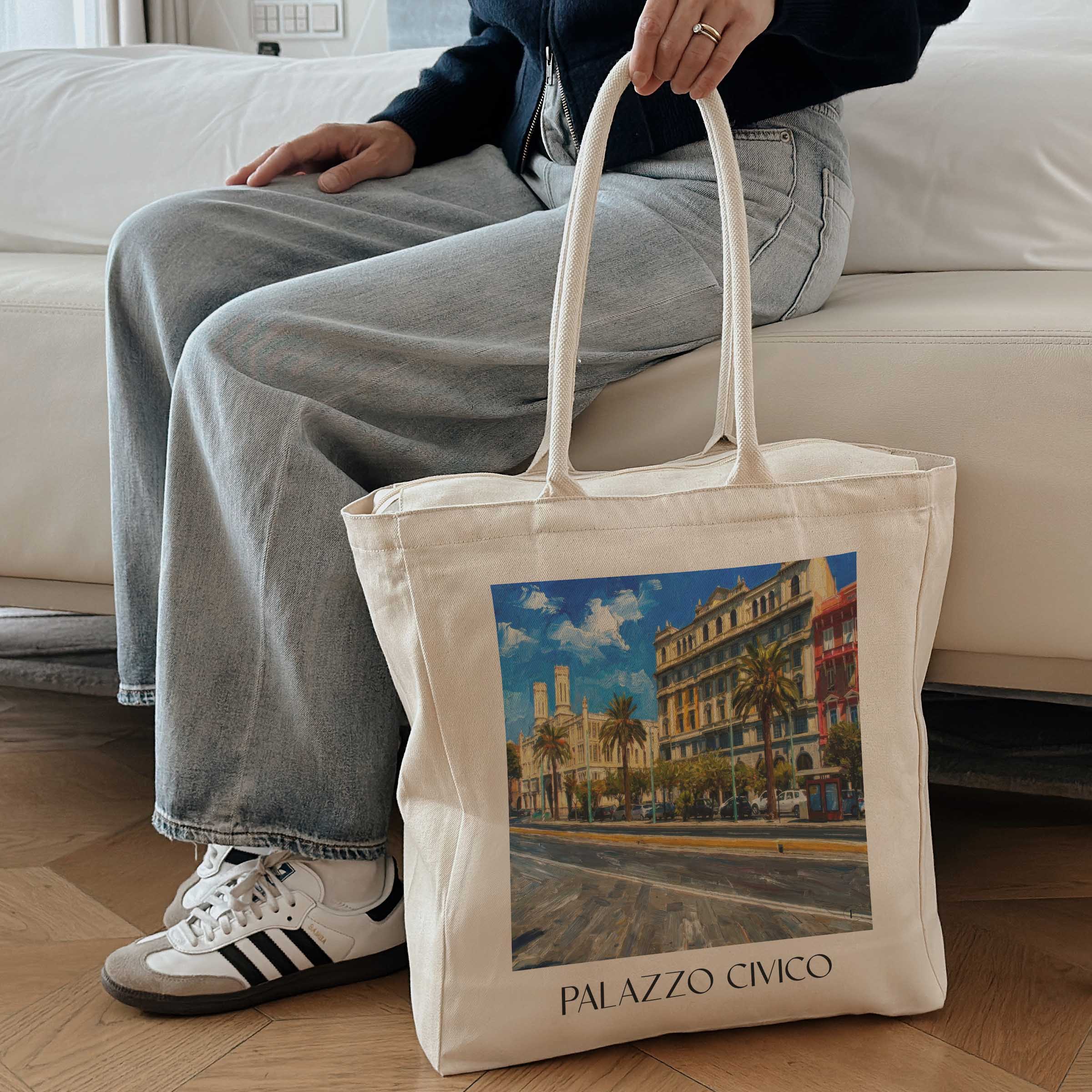 palazzo-civico-cagliari-italien-einkaufstasche-oil-painting-oelgemaelde
