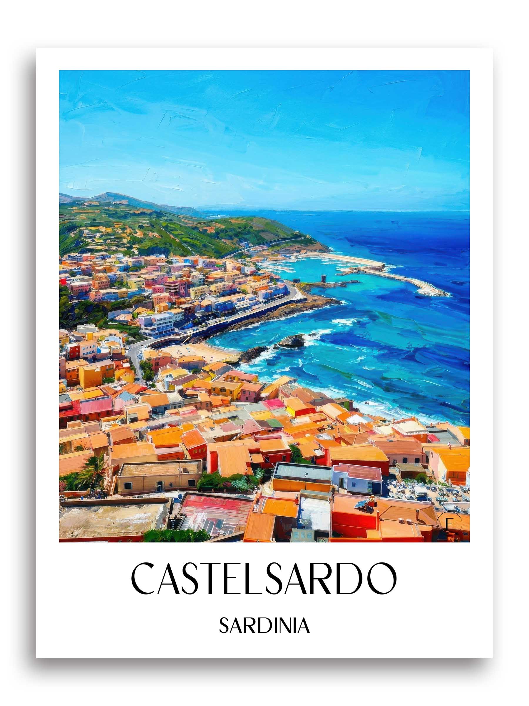Castelsardo Poster - Sardinien - Italien Kunstdruck - Ölgemälde von A4 bis A1