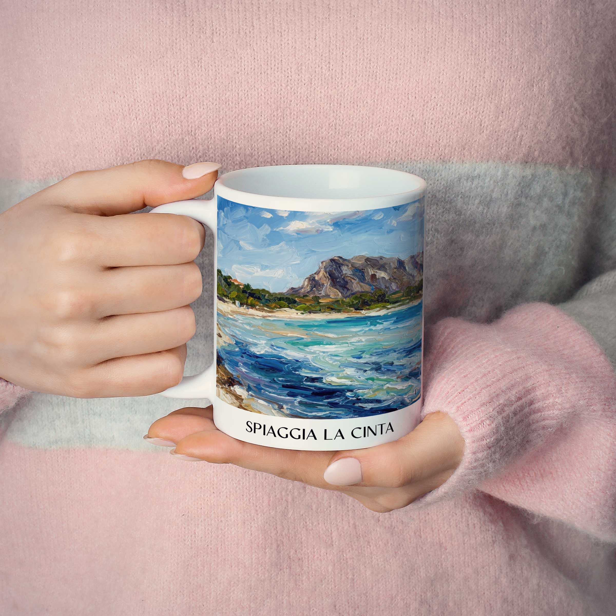 spiaggia-la-cinta-sardinien-italien-kaffeebecher-oil-painting-oelgemaelde