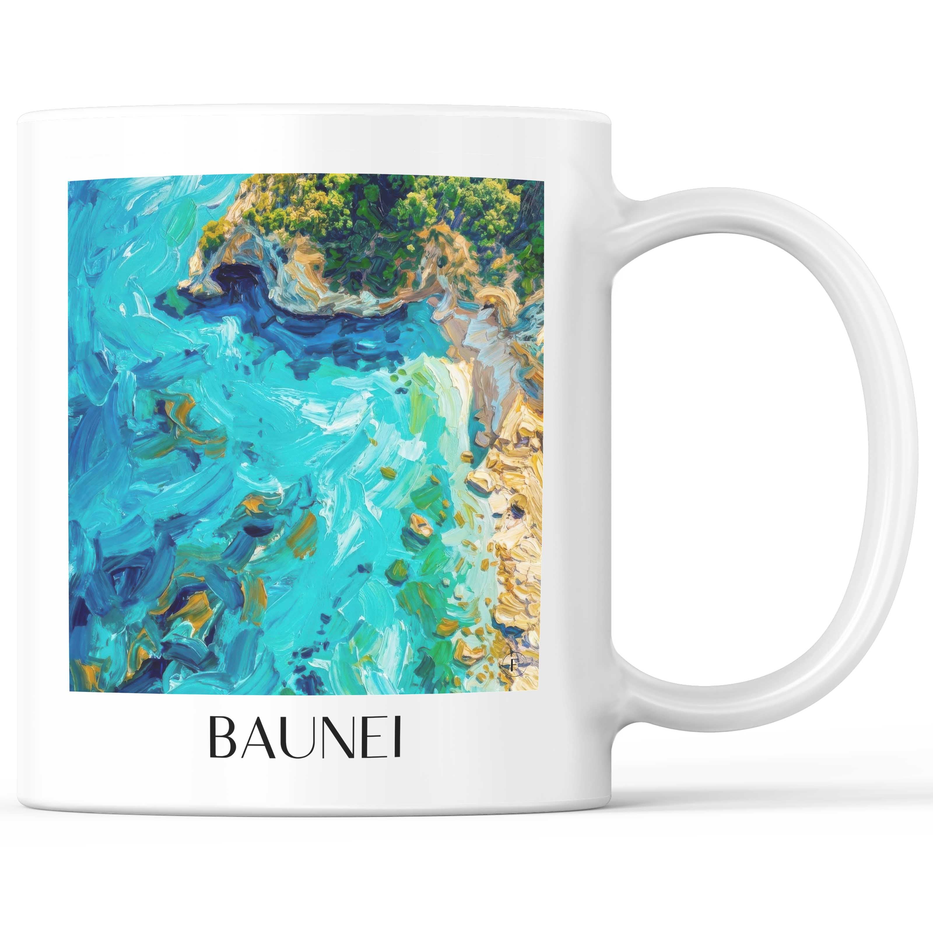 Baunei Kaffeebecher - Sardinien - Italien Becher - Kaffeetasse im Ölgemälde Stil