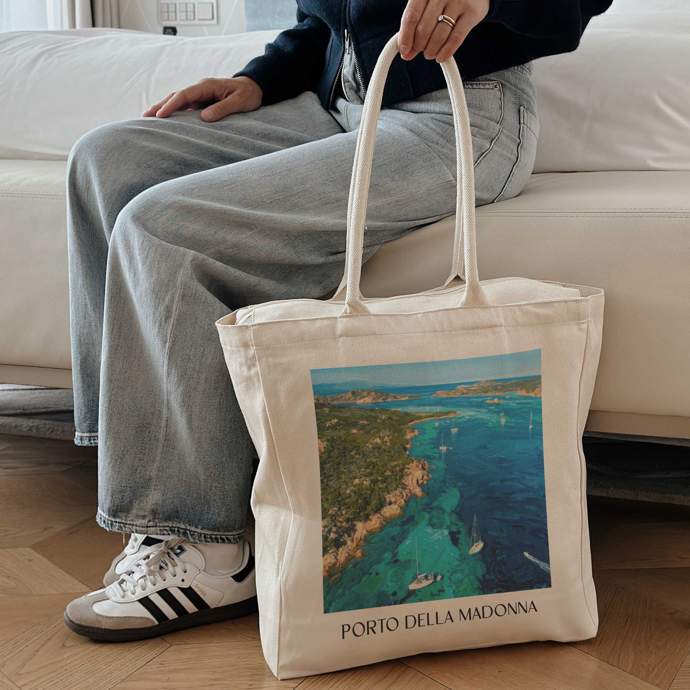 porto-della-madonna-sardinien-italien-einkaufstasche-oil-painting-oelgemaelde