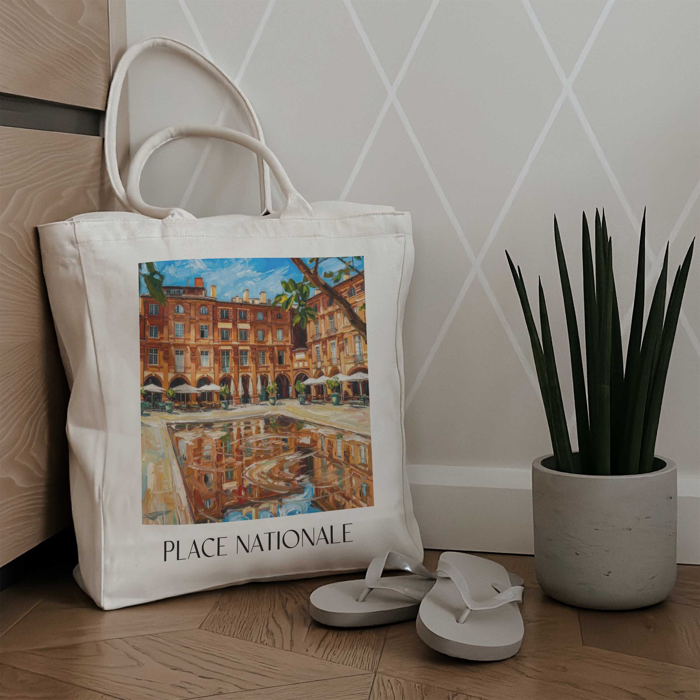 place-nationale-montauban-frankreich-einkaufstasche-oil-painting-oelgemaelde