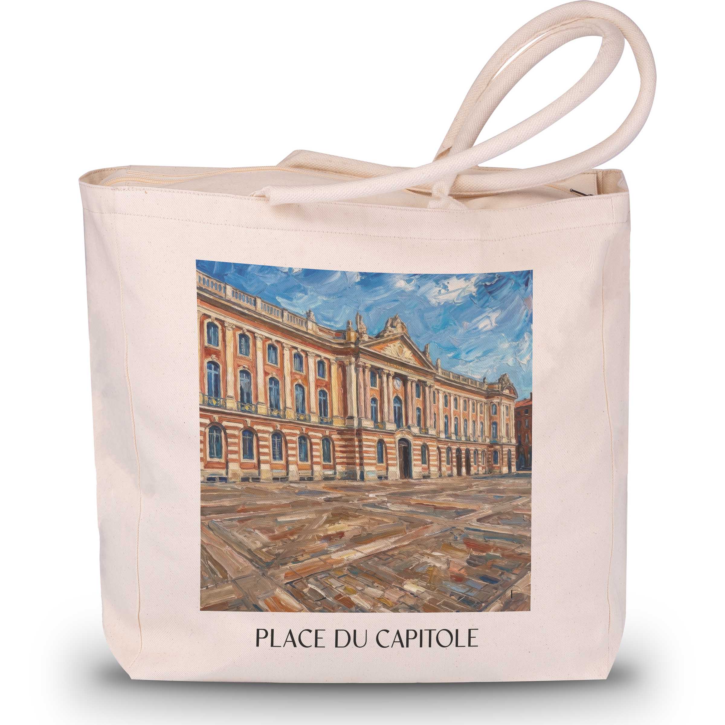 Place du Capitole Shopping Tasche - Toulouse - Frankreich Tote Bag - Einkaufstasche im Ölgemälde Stil