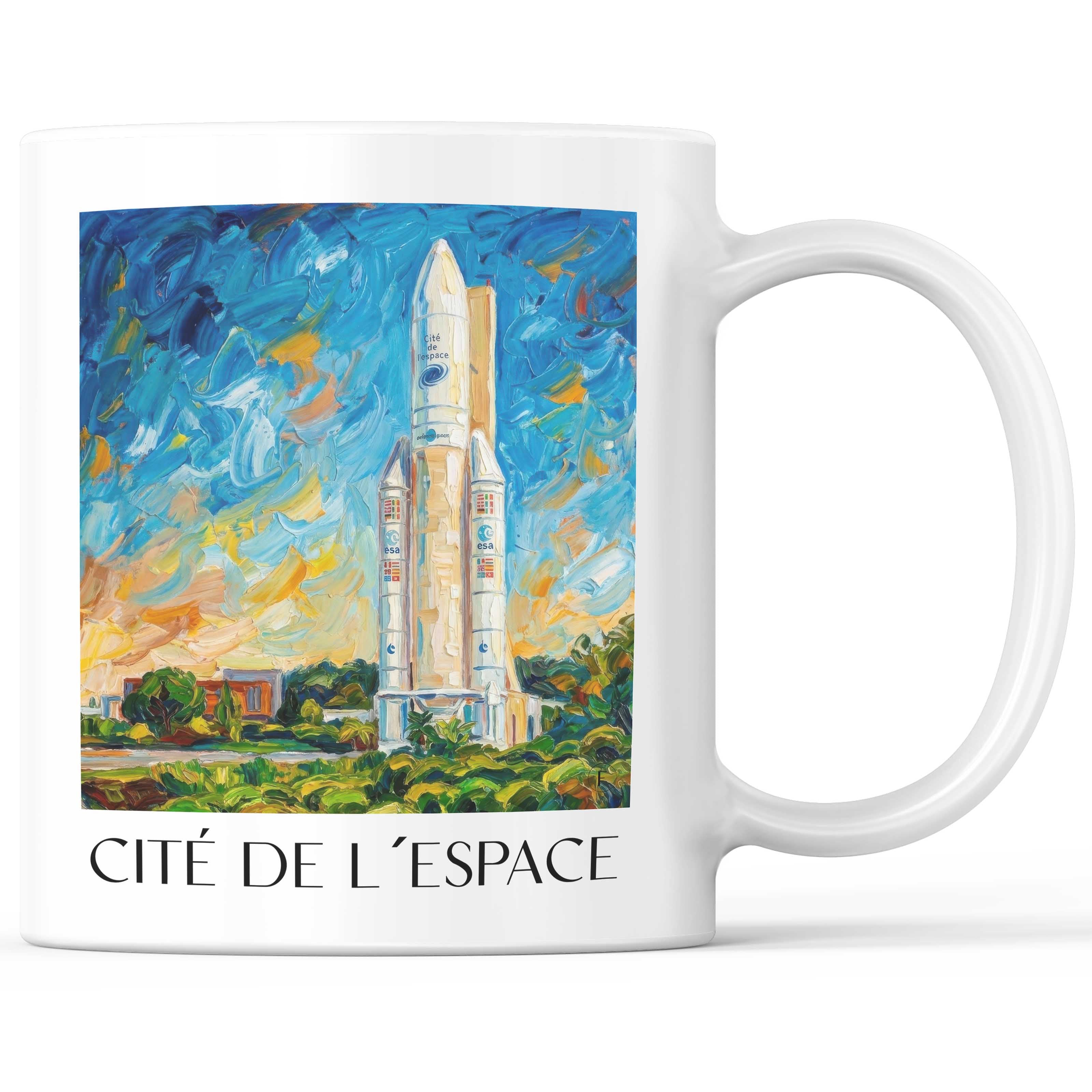 Cité de l'Espace Kaffeebecher - Toulouse - Frankreich Becher - Kaffeetasse im Ölgemälde Stil