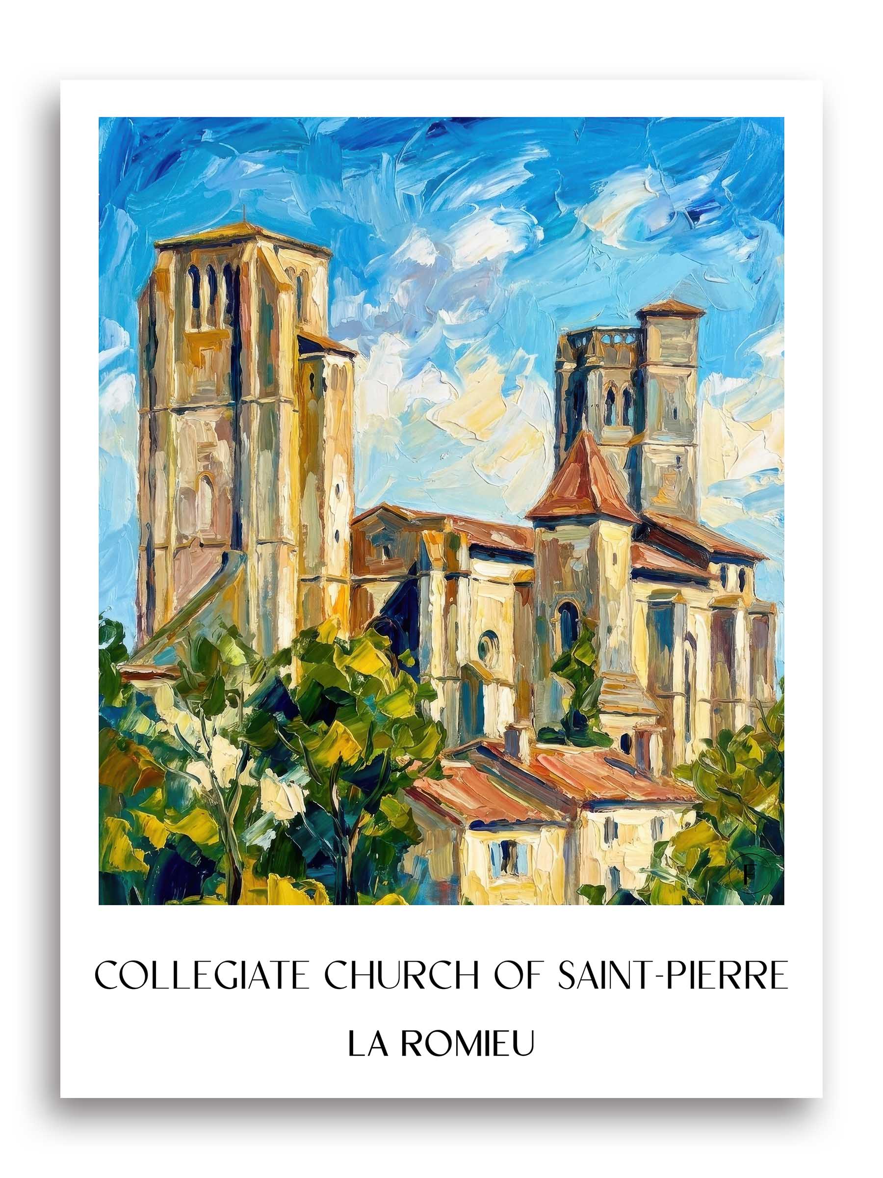 Collégiale Saint-Pierre Poster - La Romieu - Frankreich Kunstdruck - Ölgemälde von A4 bis A1