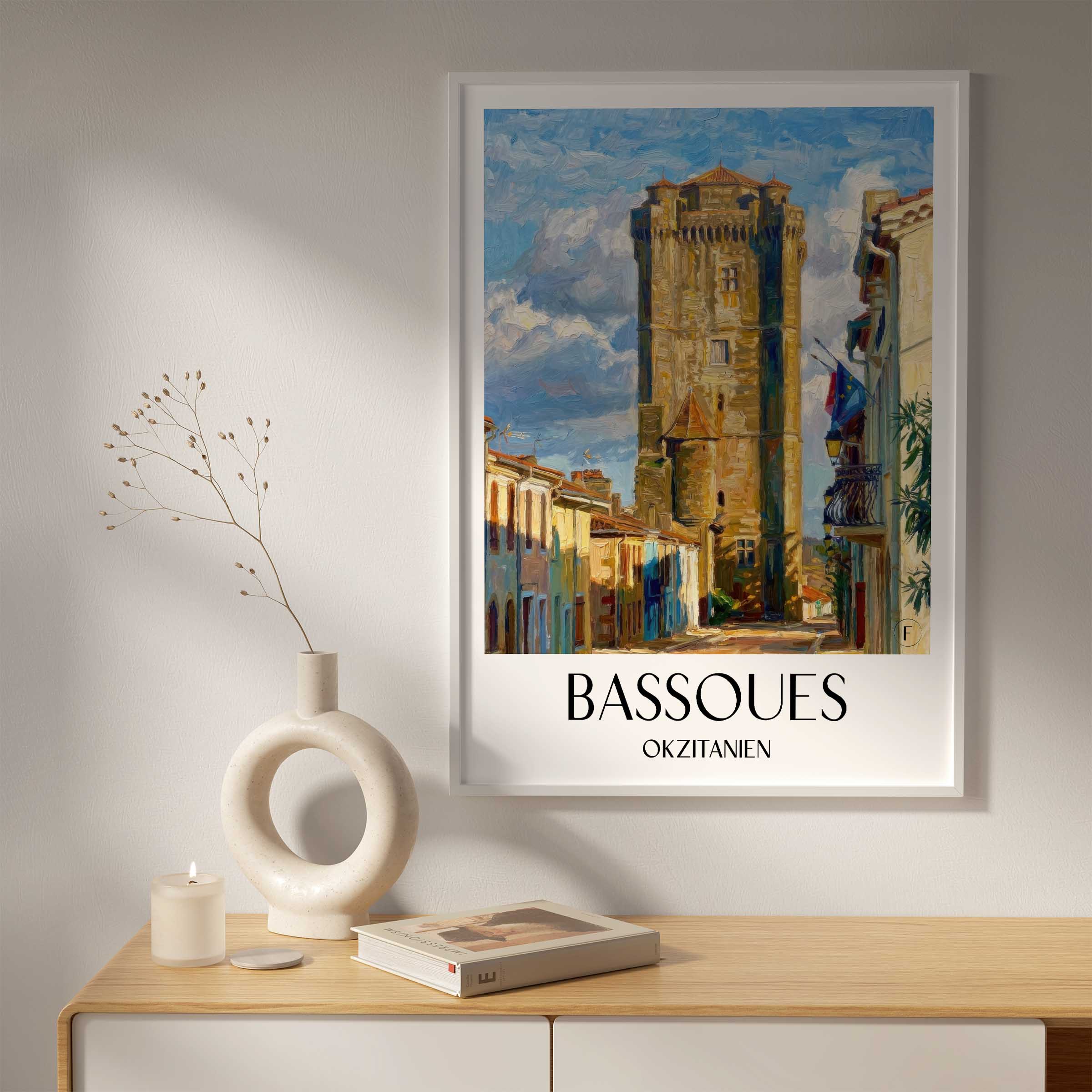 bassoues-okzitanien-frankreich-poster-oil-painting-oelgemaelde