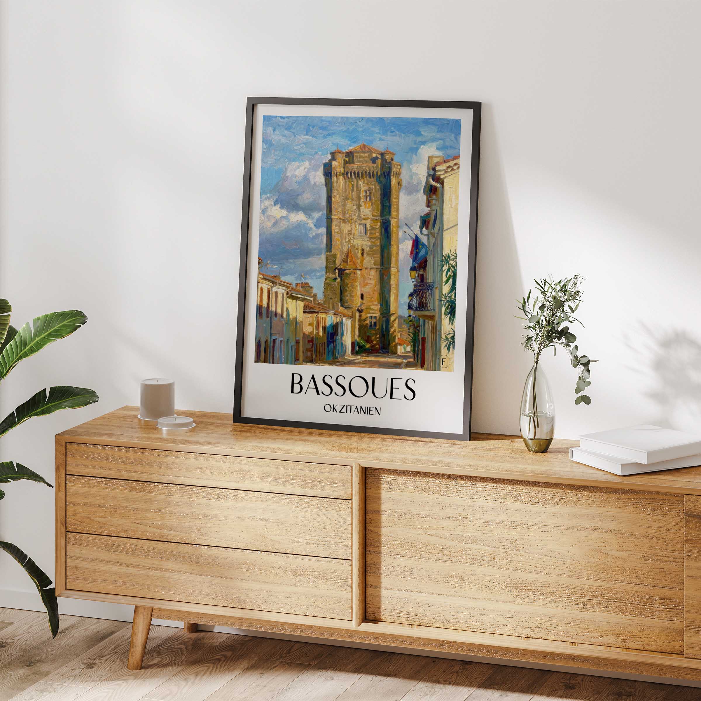 bassoues-okzitanien-frankreich-poster-oil-painting-oelgemaelde
