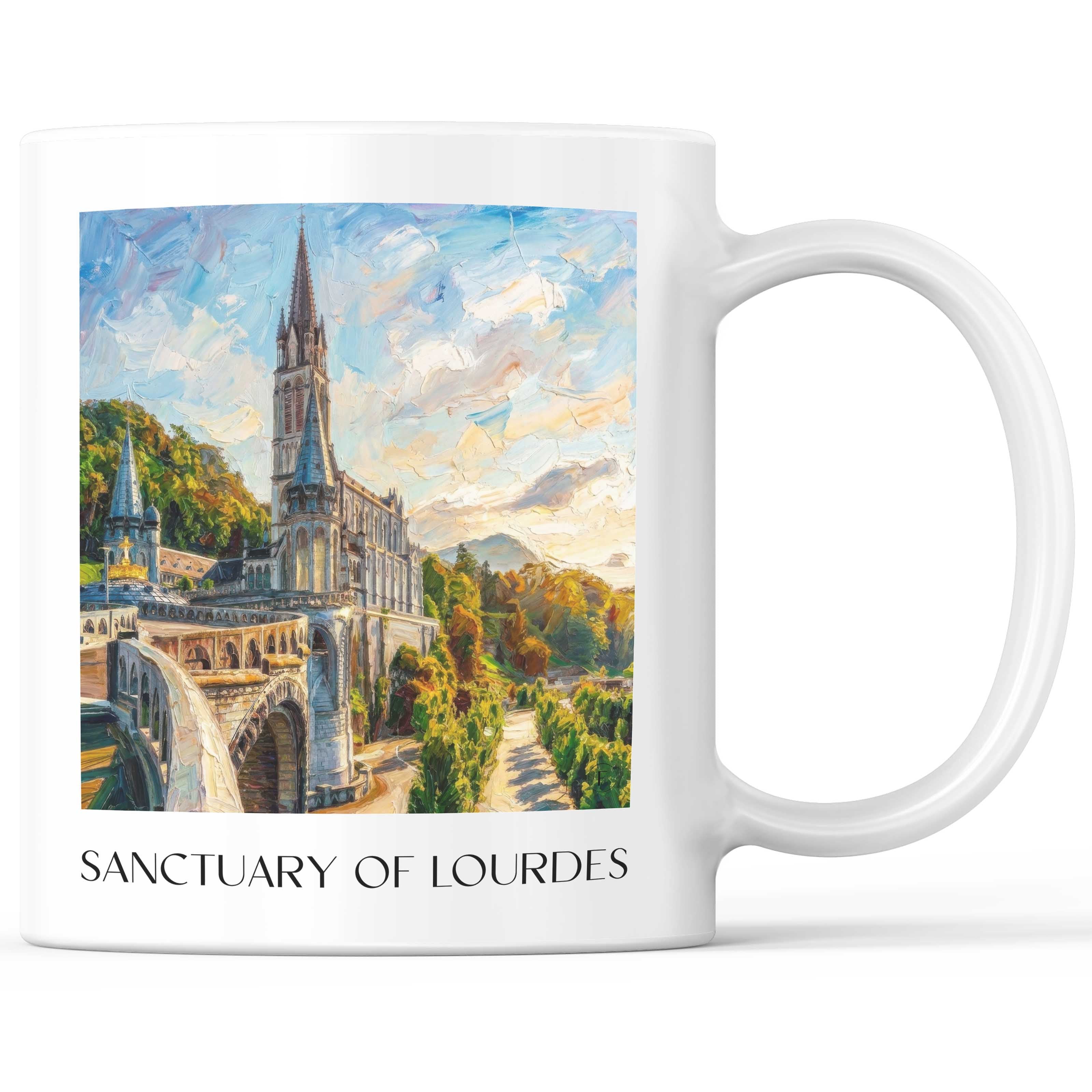 Sanctuaire de Lourdes Kaffeebecher - Okzitanien - Frankreich Becher - Kaffeetasse im Ölgemälde Stil