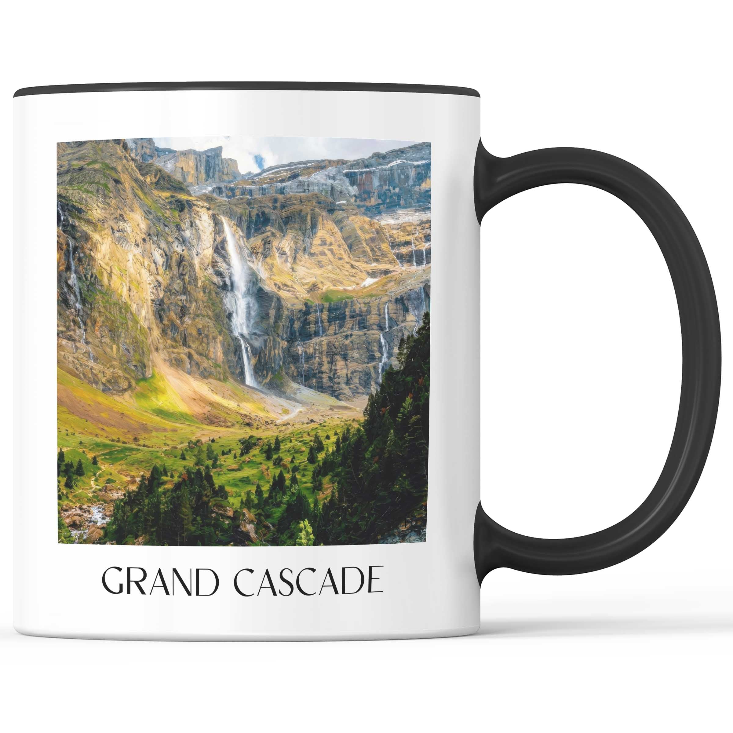 Grande Cascade Kaffeebecher - Gavarnie - Frankreich Becher - Kaffeetasse im Ölgemälde Stil