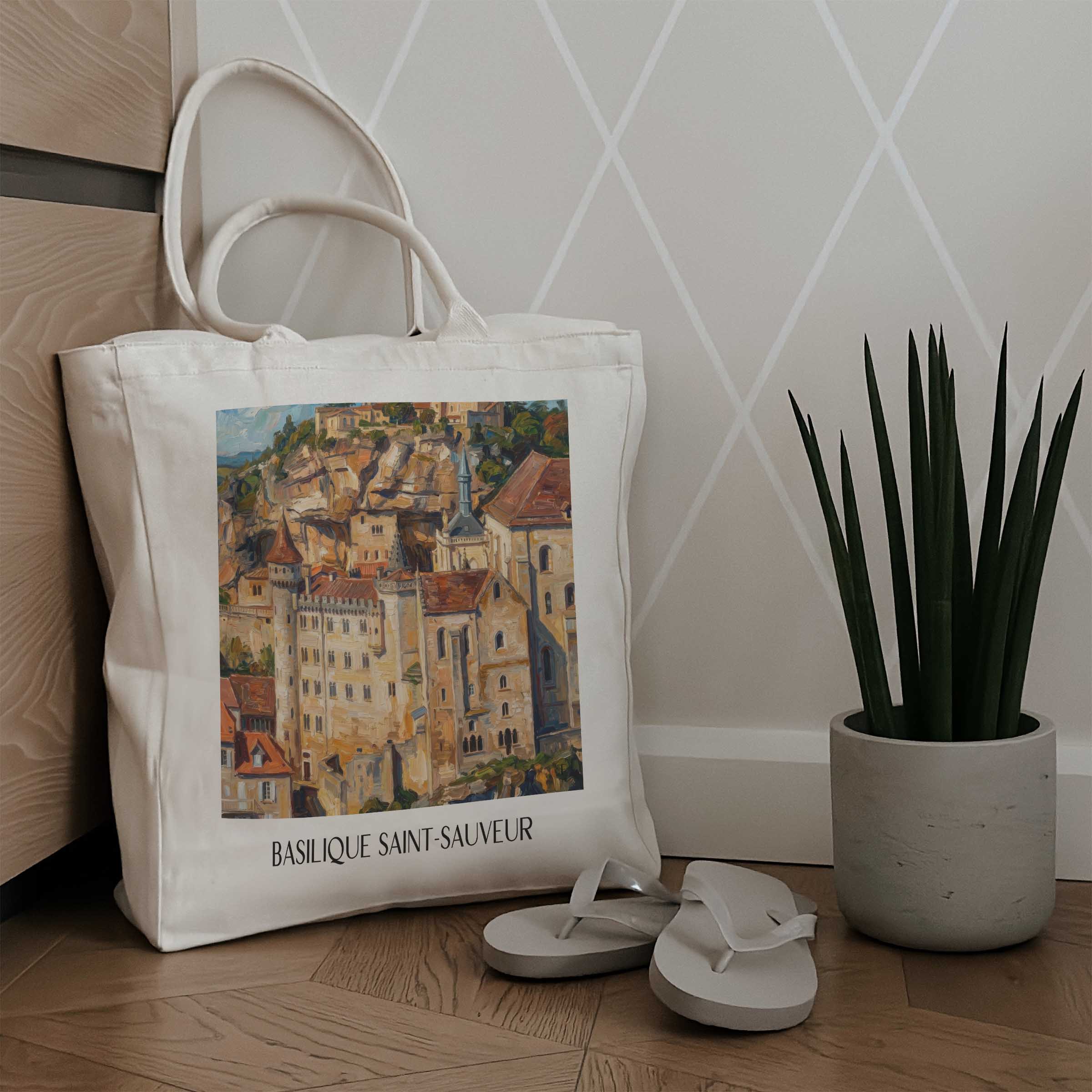 basilique-saint-sauveur-rocamadour-frankreich-einkaufstasche-oil-painting-oelgemaelde