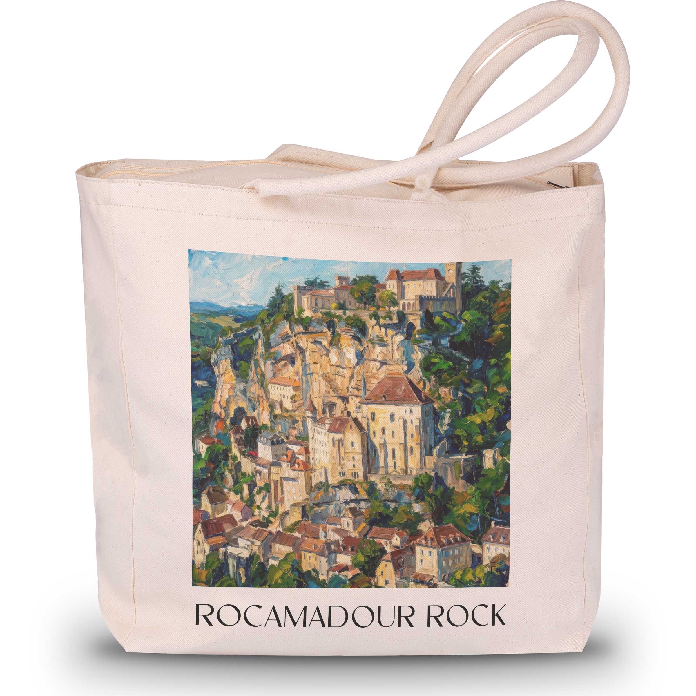 Rocher de Rocamadour Shopping Tasche - Vallée de la Dordogne - Frankreich Tote Bag - Einkaufstasche im Ölgemälde Stil
