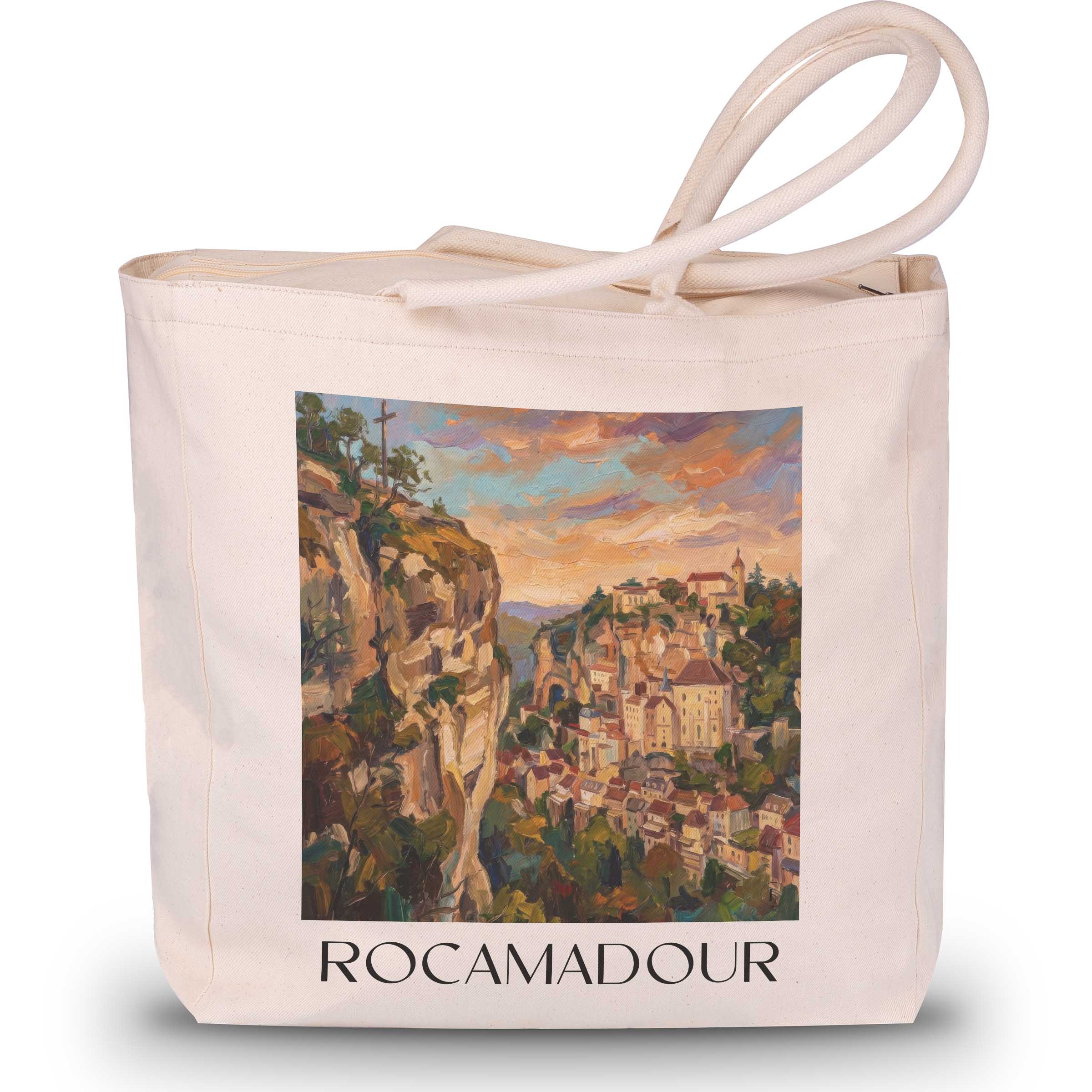 rocamadour-vallée-de-la-dordogne-frankreich-einkaufstasche-oil-painting-oelgemaelde