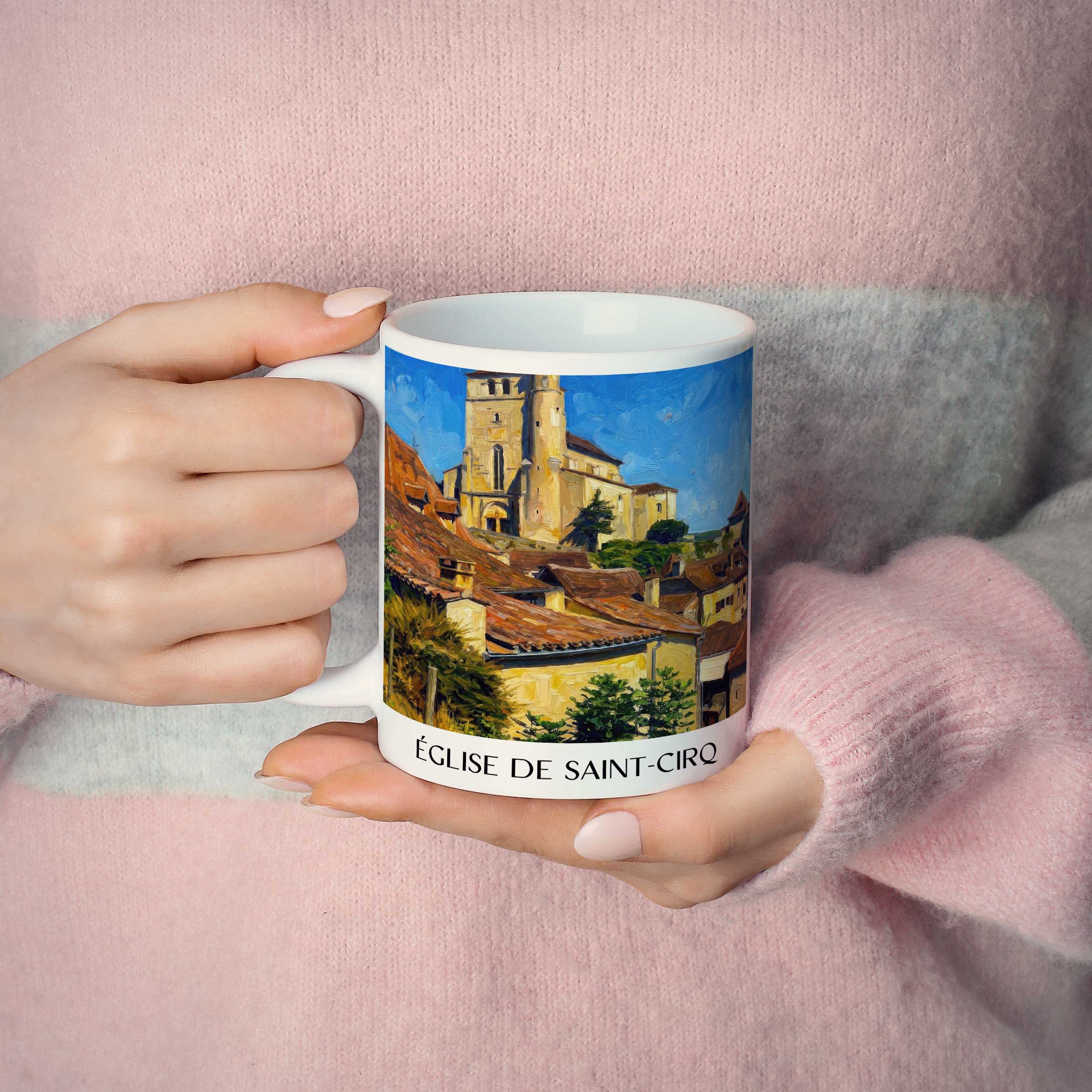 église-de-saint-cirq-saint-cirq-lapopie-frankreich-kaffeebecher-oil-painting-oelgemaelde