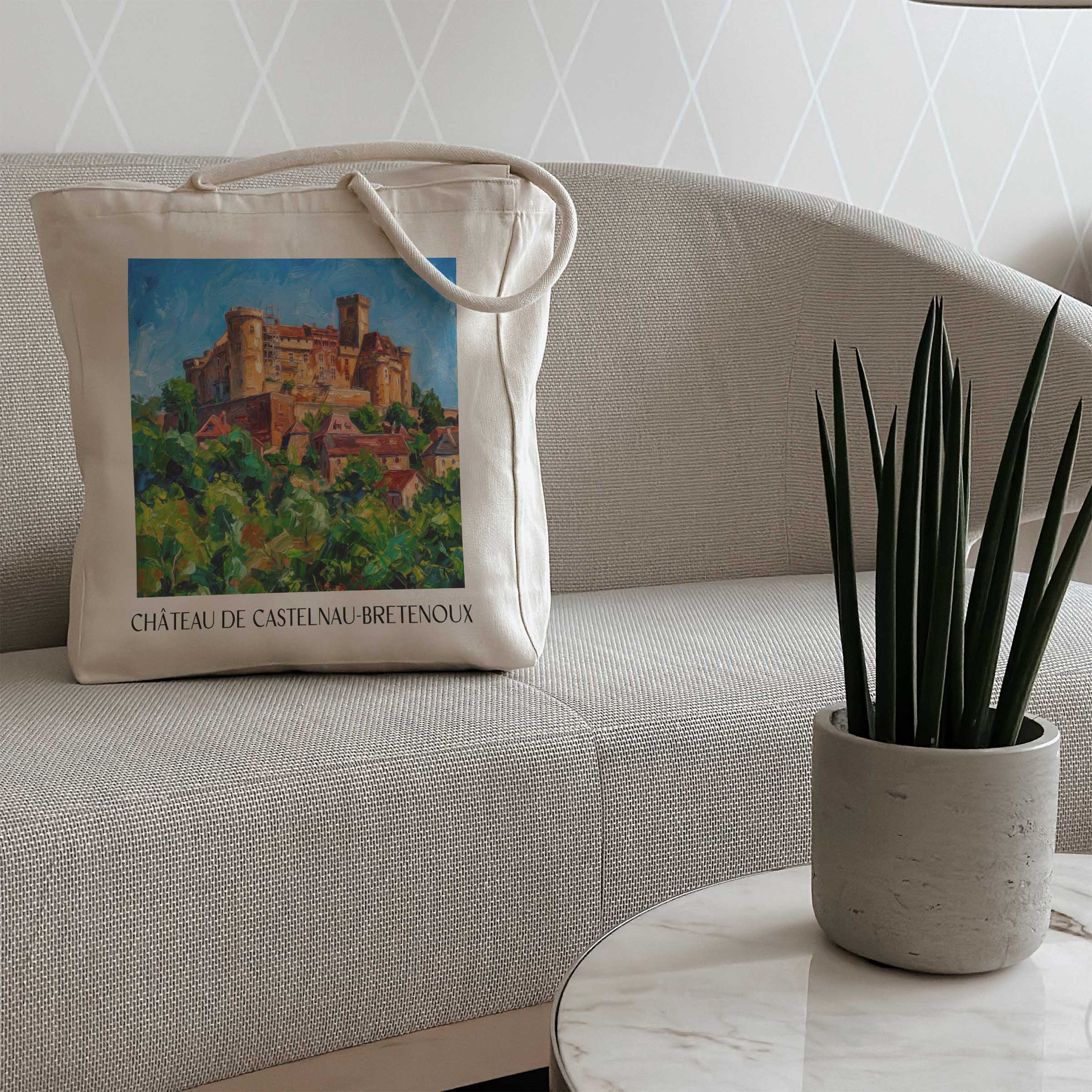 château-de-castelnau-bretenoux-vallée-de-la-dordogne-frankreich-einkaufstasche-oil-painting-oelgemaelde